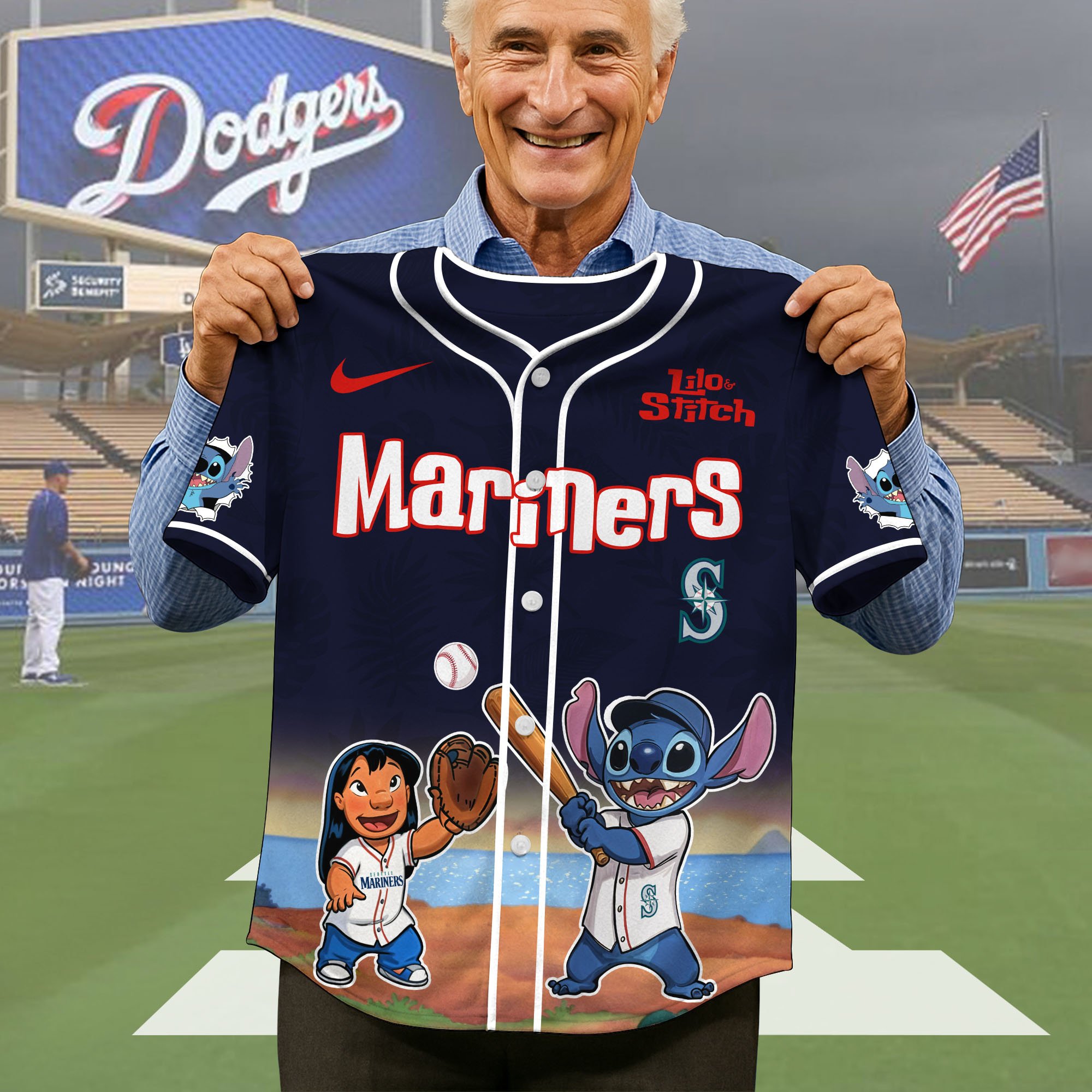 Alternative view of Seattle Mariners Baseball Shirt x Stitch, Baseball Jersey Editions Limited 2025, Sport Team Shirt, Sport Gifts ETRG-05082169