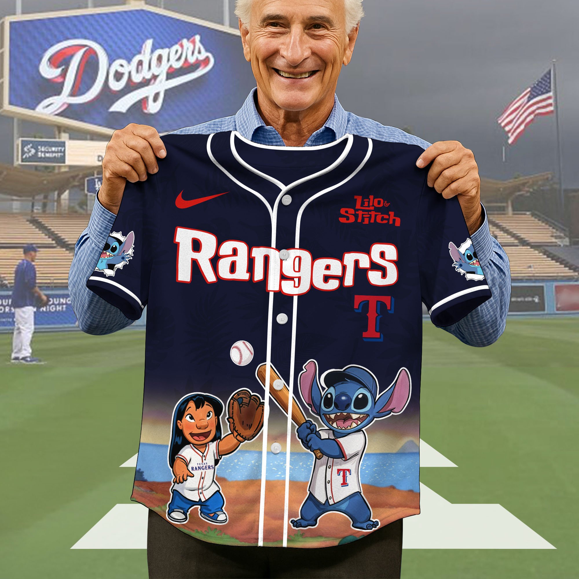 Alternative view of Texas Rangers Baseball Shirt x Stitch, Baseball Jersey Editions Limited 2025, Sport Team Shirt, Sport Gifts ETRG-05082169