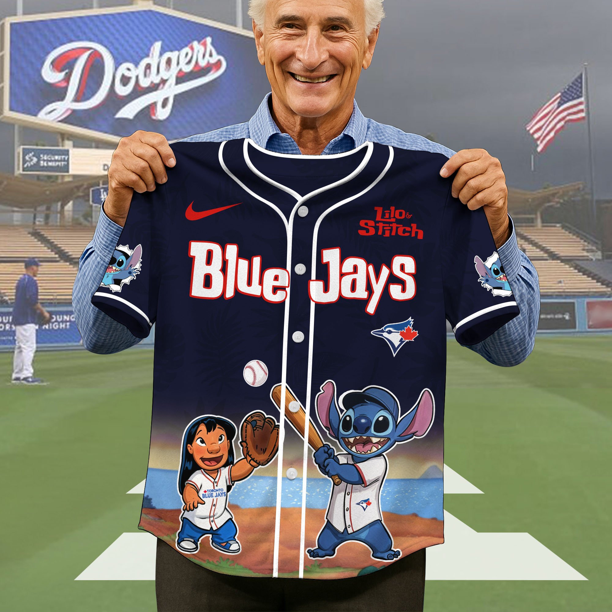 Alternative view of Toronto Blue Jays Baseball Shirt x Stitch, Baseball Jersey Editions Limited 2025, Sport Team Shirt, Sport Gifts ETRG-05082169