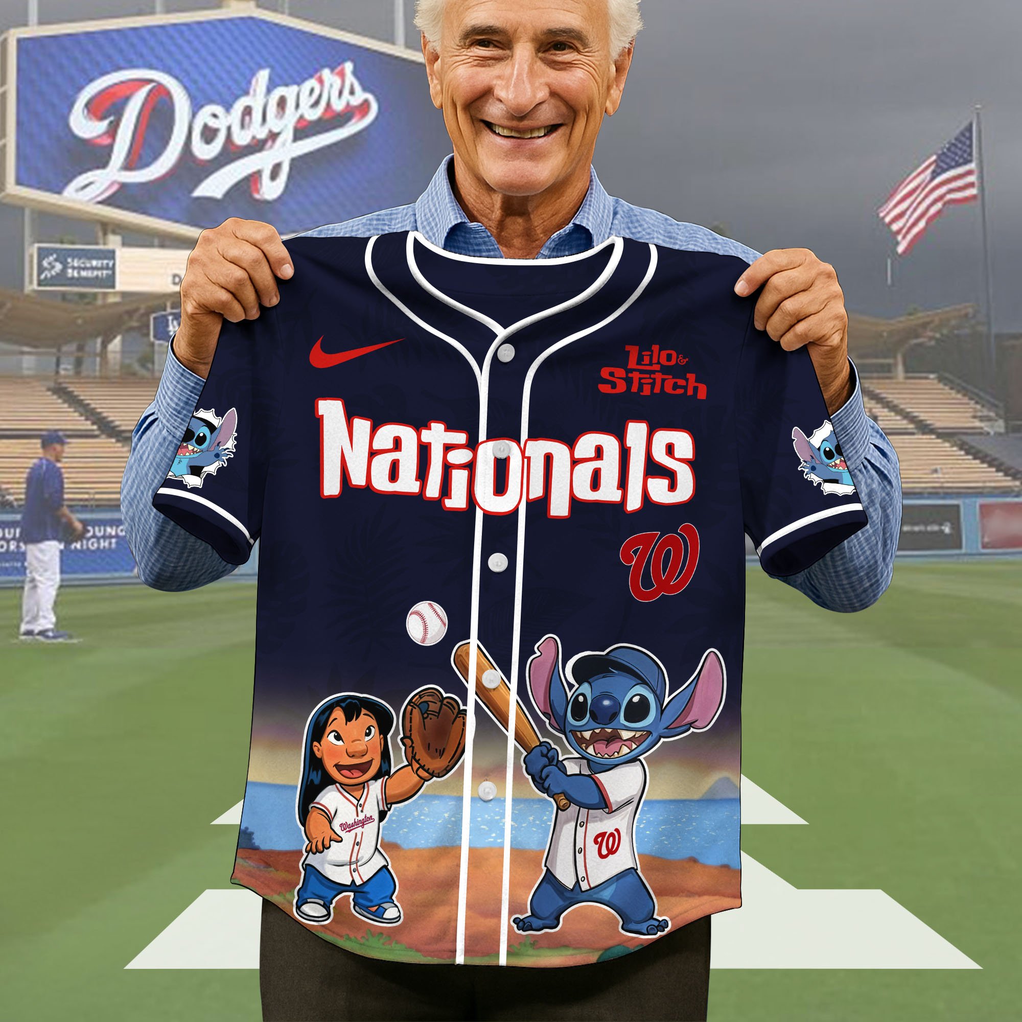Alternative view of Washington Nationals Baseball Shirt x Stitch, Baseball Jersey Editions Limited 2025, Sport Team Shirt, Sport Gifts ETRG-05082169