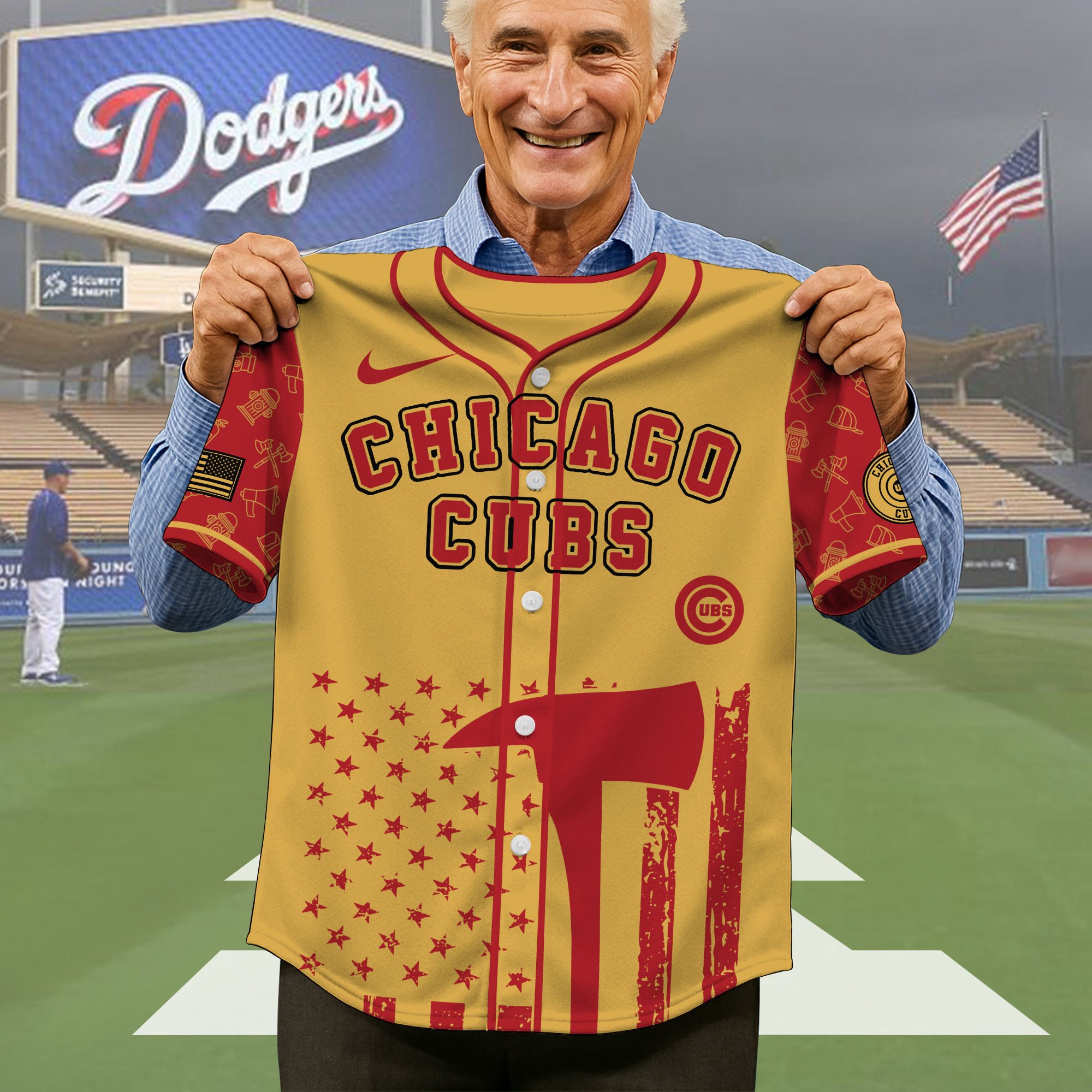 Alternative view of Chicago Cubs Baseball Shirt x Firefighter Appreciation Night Jersey Editions Limited 2025, Baseball Shirt For Sport Fan, Sport Gifts ETRG-05082175