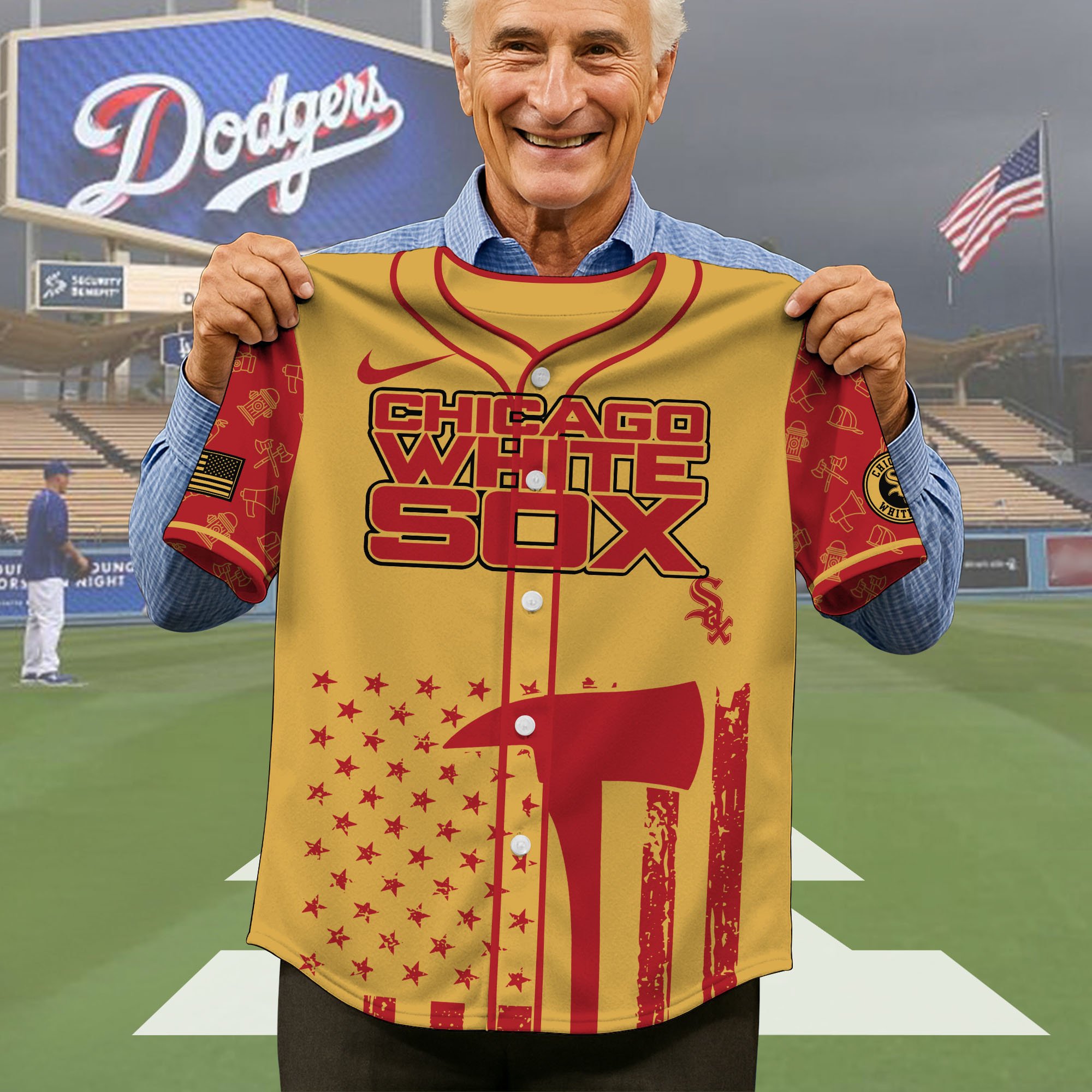 Alternative view of Chicago White Sox Baseball Shirt x Firefighter Appreciation Night Jersey Editions Limited 2025, Baseball Shirt For Sport Fan, Sport Gifts ETRG-05082175