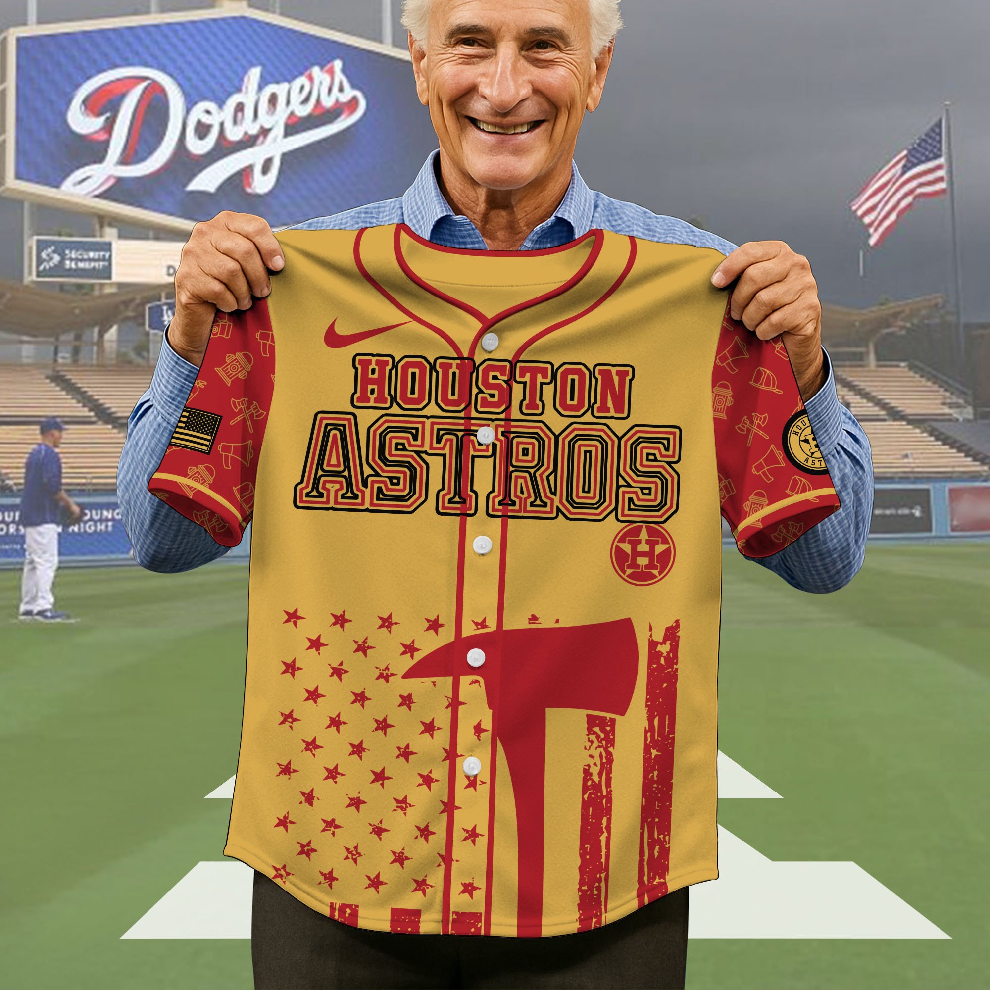 Alternative view of Houston Astros Baseball Shirt x Firefighter Appreciation Night Jersey Editions Limited 2025, Baseball Shirt For Sport Fan, Sport Gifts ETRG-05082175