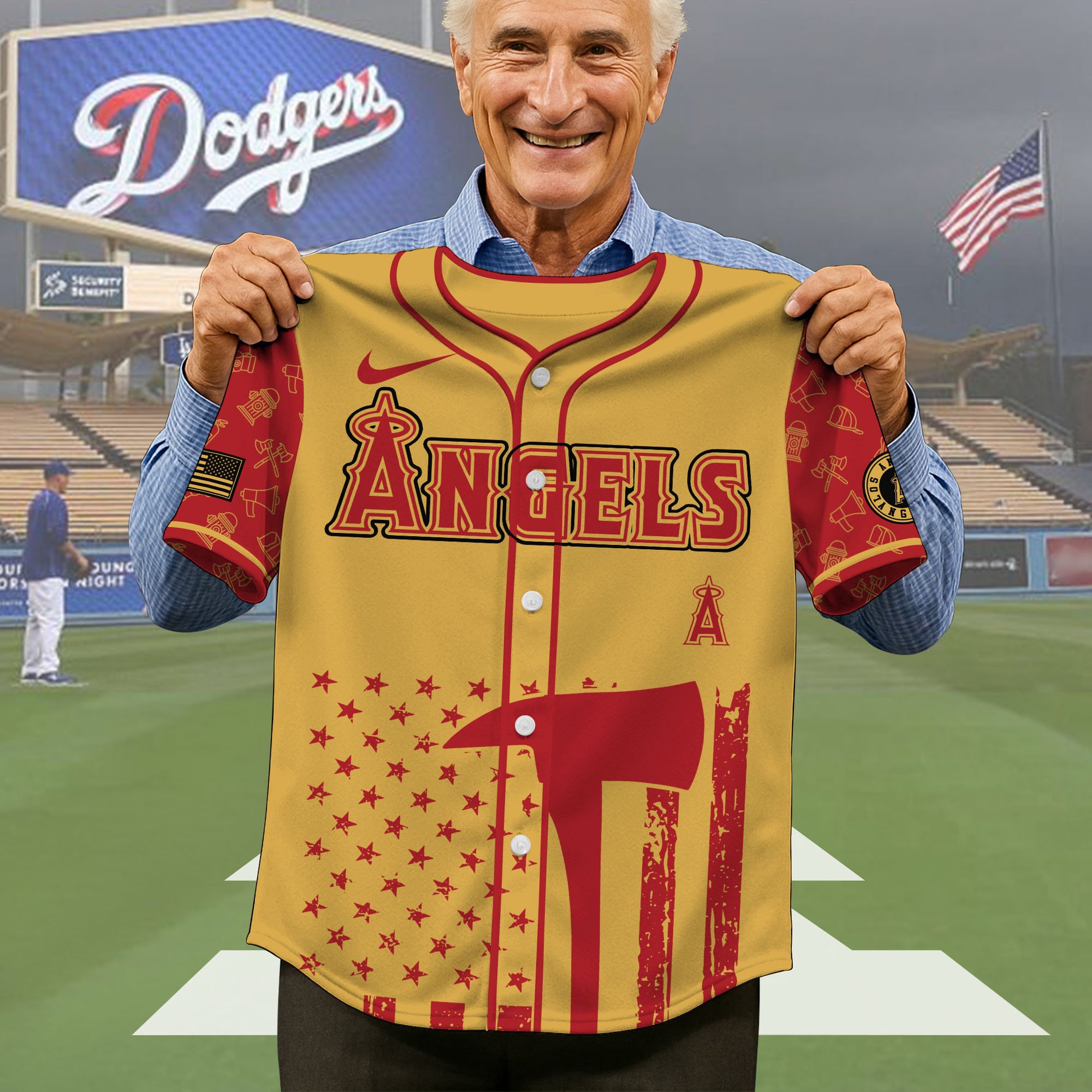 Alternative view of Los Angeles Angels Baseball Shirt x Firefighter Appreciation Night Jersey Editions Limited 2025, Baseball Shirt For Sport Fan, Sport Gifts ETRG-05082175