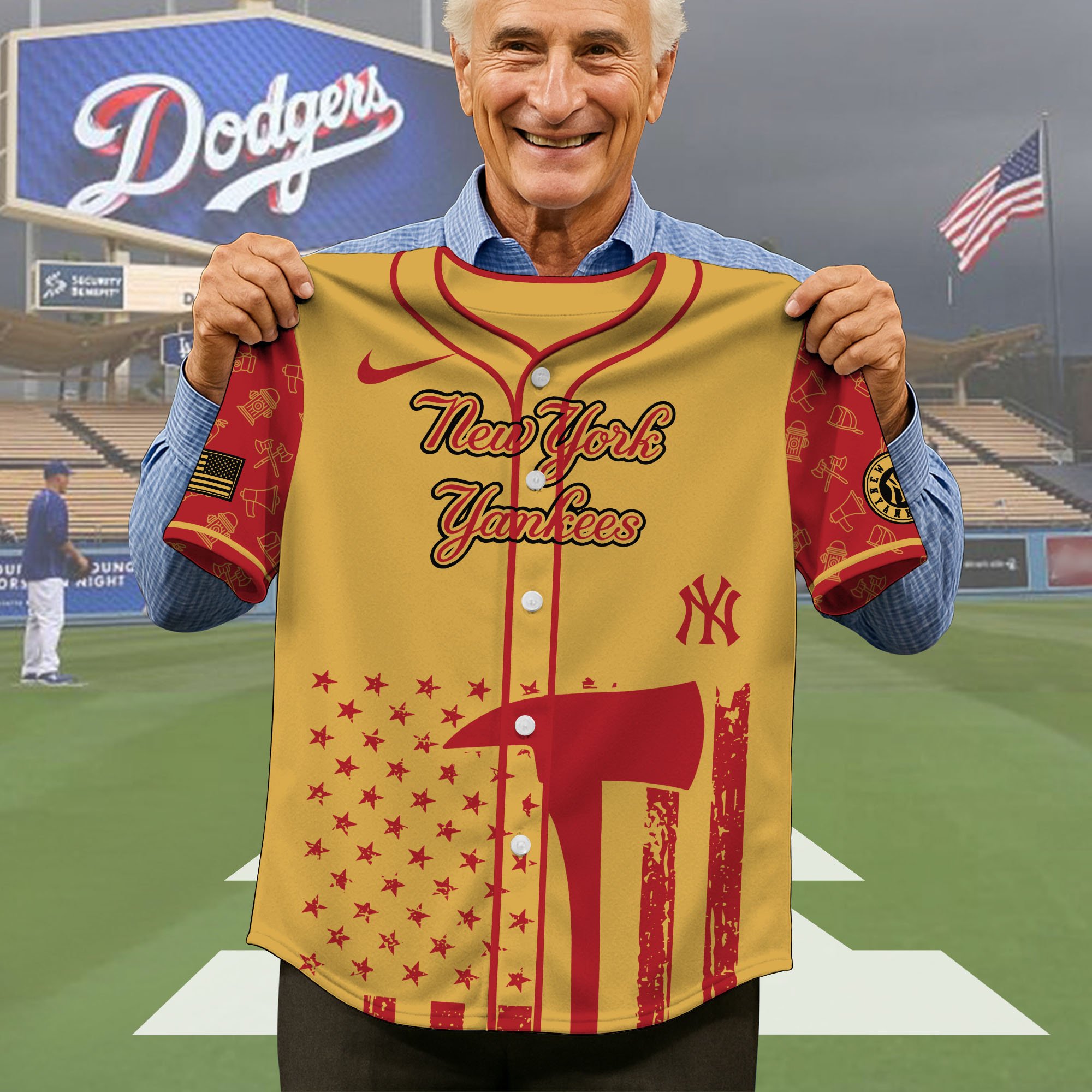 Alternative view of New York Yankees Baseball Shirt x Firefighter Appreciation Night Jersey Editions Limited 2025, Baseball Shirt For Sport Fan, Sport Gifts ETRG-05082175