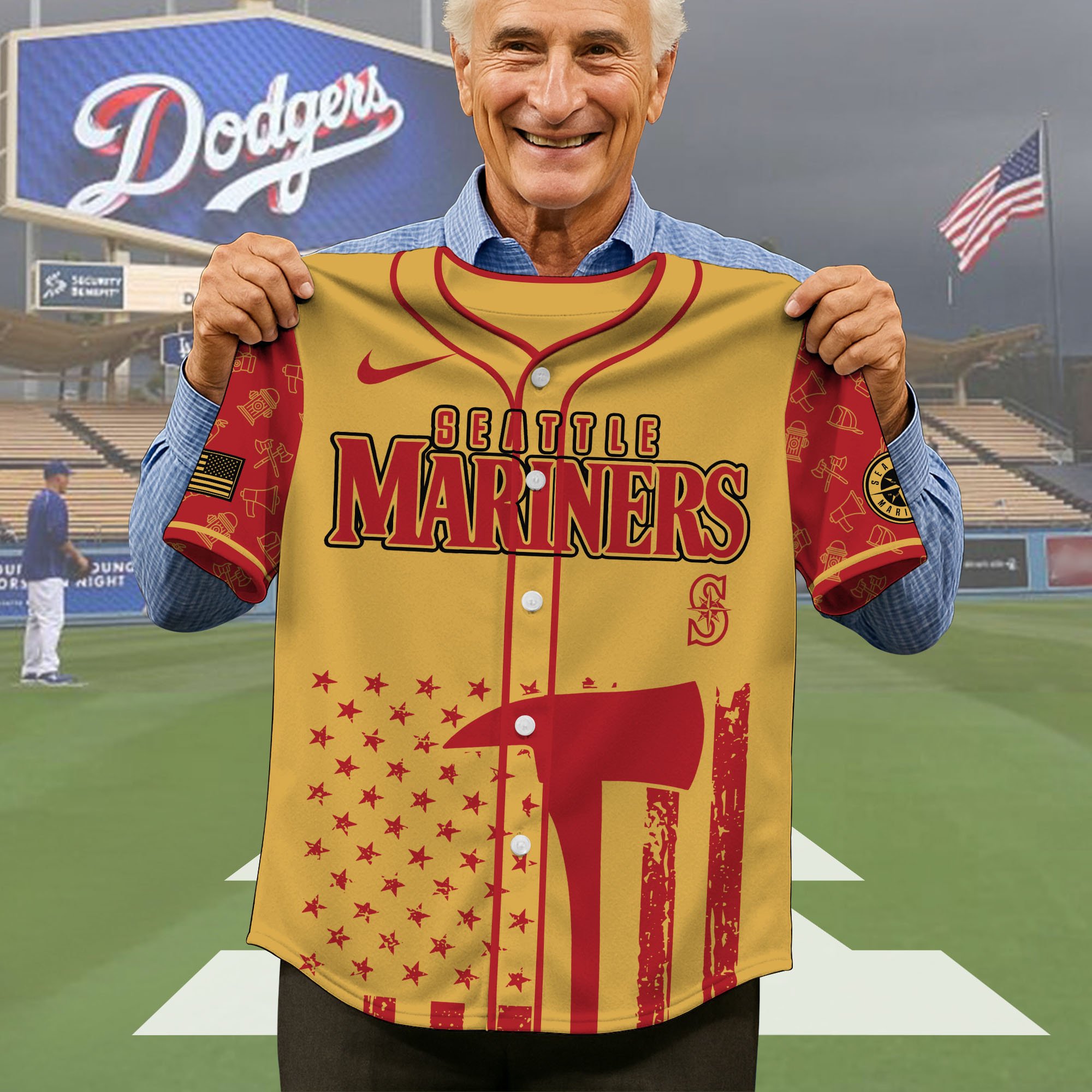 Alternative view of Seattle Mariners Baseball Shirt x Firefighter Appreciation Night Jersey Editions Limited 2025, Baseball Shirt For Sport Fan, Sport Gifts ETRG-05082175