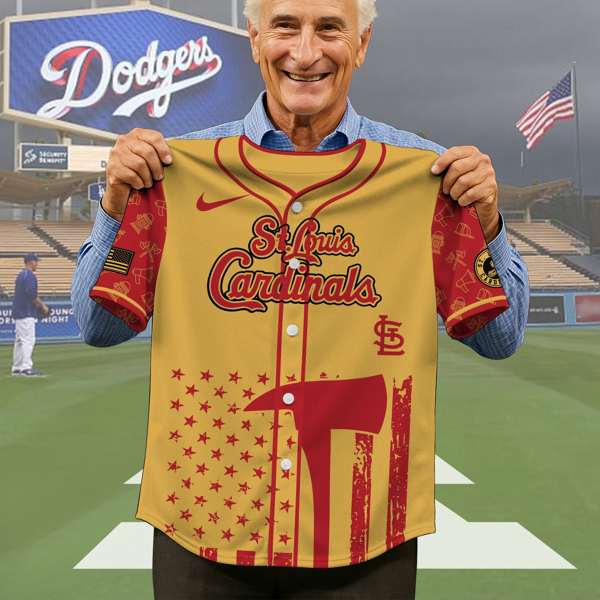 Alternative view of St. Louis Cardinals Baseball Shirt x Firefighter Appreciation Night Jersey Editions Limited 2025, Baseball Shirt For Sport Fan, Sport Gifts ETRG-05082175