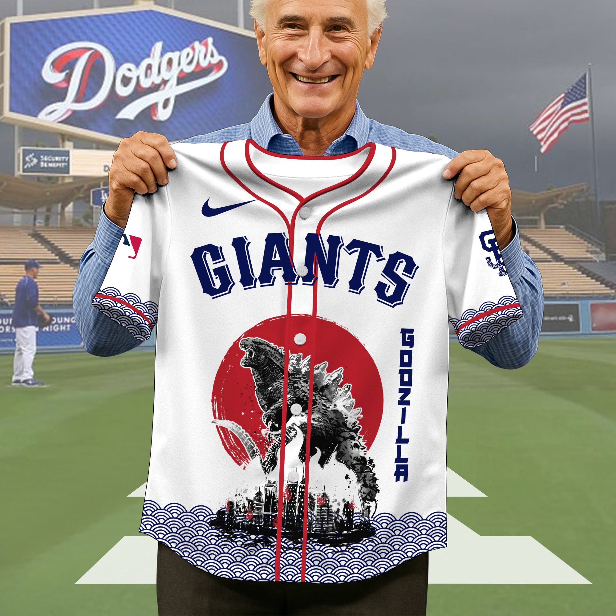 Alternative view of San Francisco Giants Baseball Shirt x Godzilla, Baseball Jersey Editions Limited 2025, Sport Team Shirts, Sport Gifts ETRG-05082177
