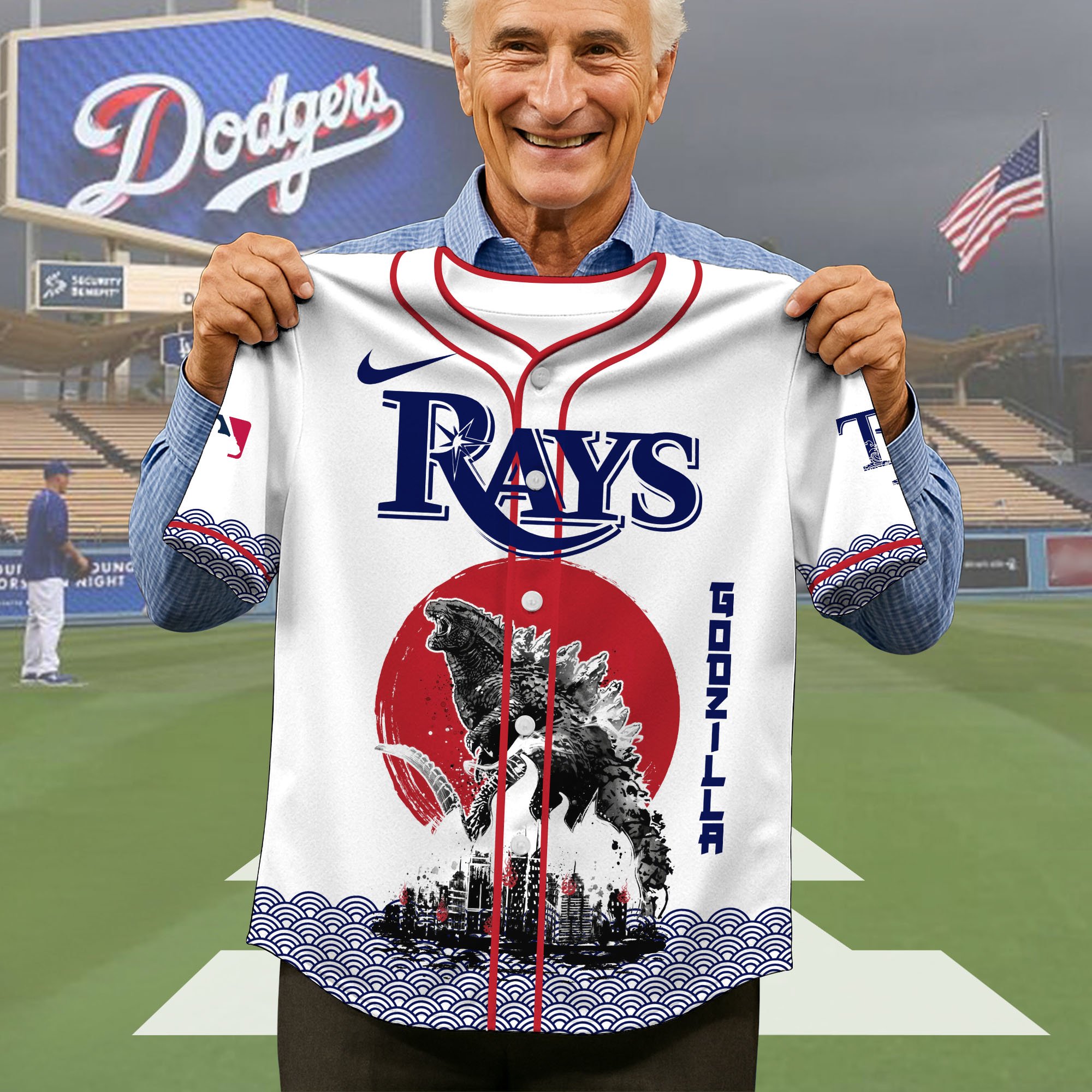 Alternative view of Tampa Bay Rays Baseball Shirt x Godzilla, Baseball Jersey Editions Limited 2025, Sport Team Shirts, Sport Gifts ETRG-05082177