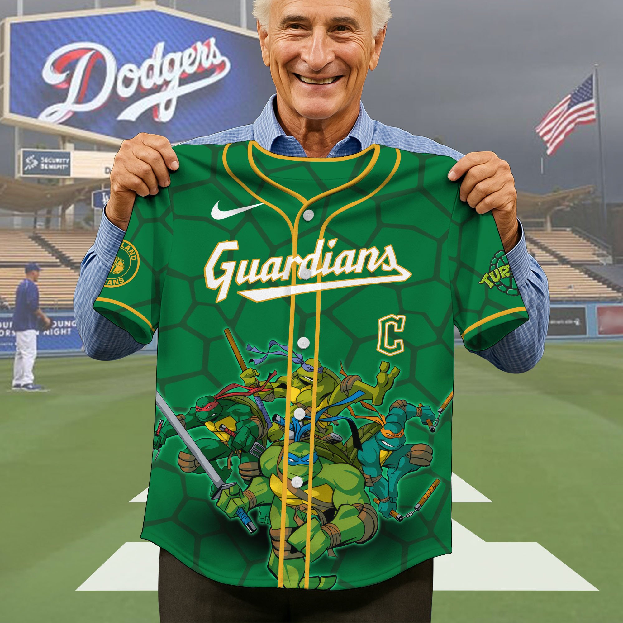 Alternative view of Cleveland Guardians Baseball Shirt x Teenage Mutant Ninja Turtles , Baseball Jersey Editions Limited 2025, Baseball Shirt For Sport Fan, Gift Sport Fans ETRG-05082179