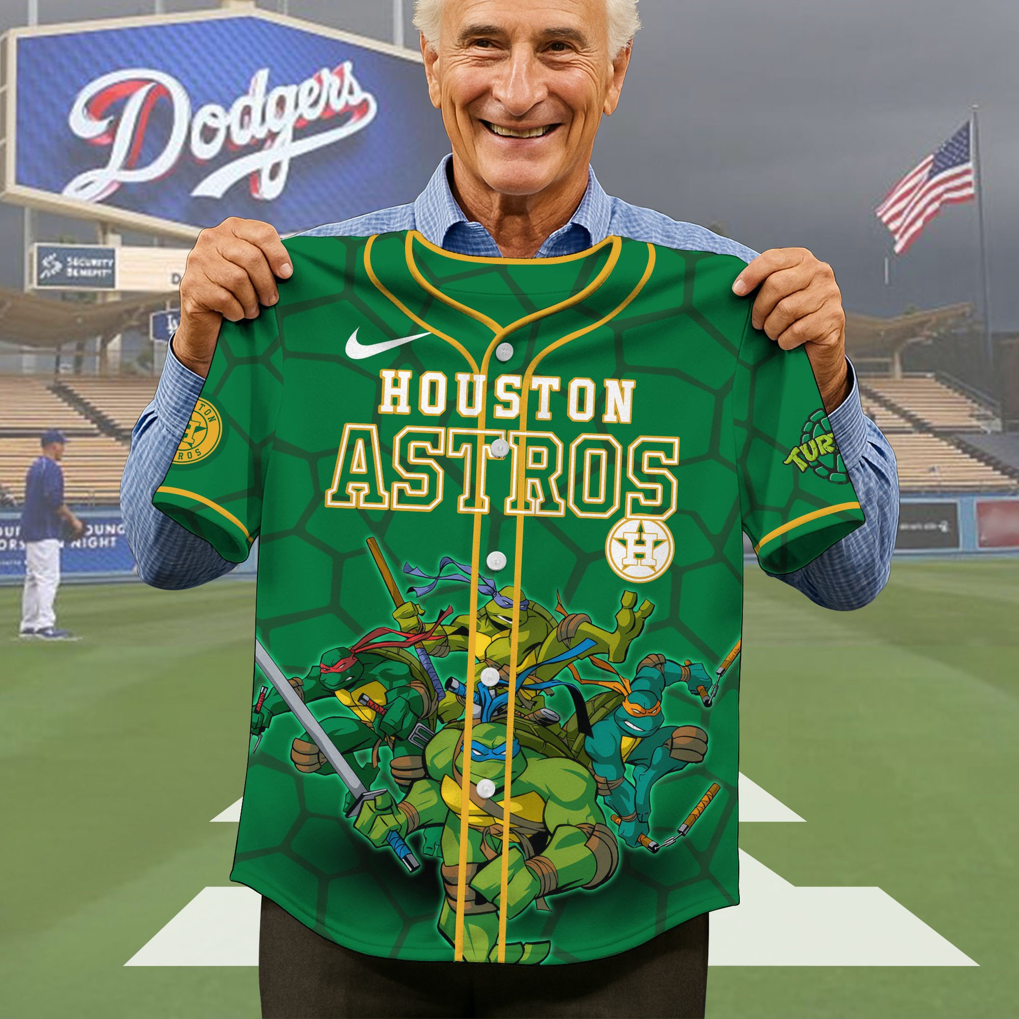 Alternative view of Houston Astros Baseball Shirt x Teenage Mutant Ninja Turtles , Baseball Jersey Editions Limited 2025, Baseball Shirt For Sport Fan, Gift Sport Fans ETRG-05082179