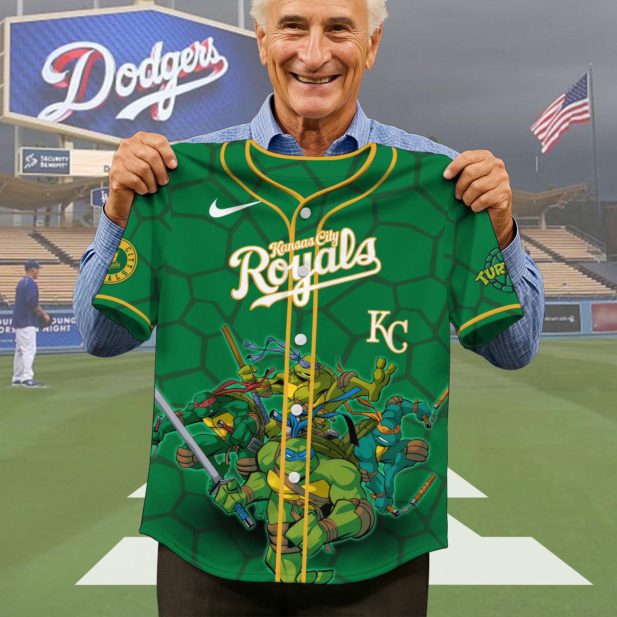 Alternative view of Kansas City Royals Baseball Shirt x Teenage Mutant Ninja Turtles , Baseball Jersey Editions Limited 2025, Baseball Shirt For Sport Fan, Gift Sport Fans ETRG-05082179