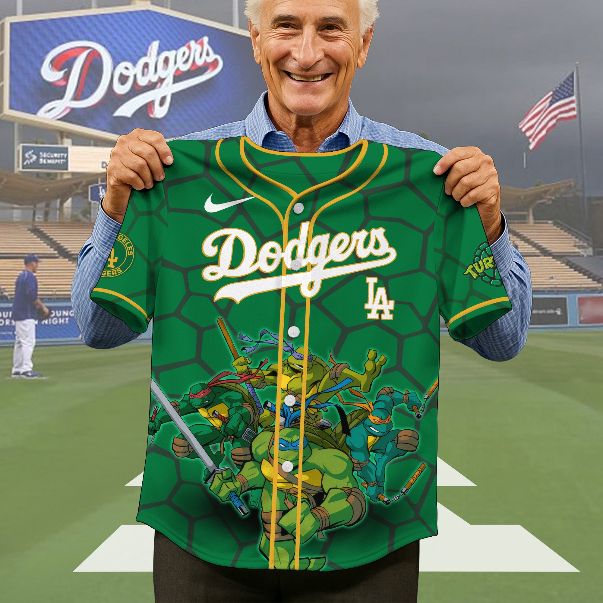 Alternative view of Los Angeles Dodgers Baseball Shirt x Teenage Mutant Ninja Turtles , Baseball Jersey Editions Limited 2025, Baseball Shirt For Sport Fan, Gift Sport Fans ETRG-05082179