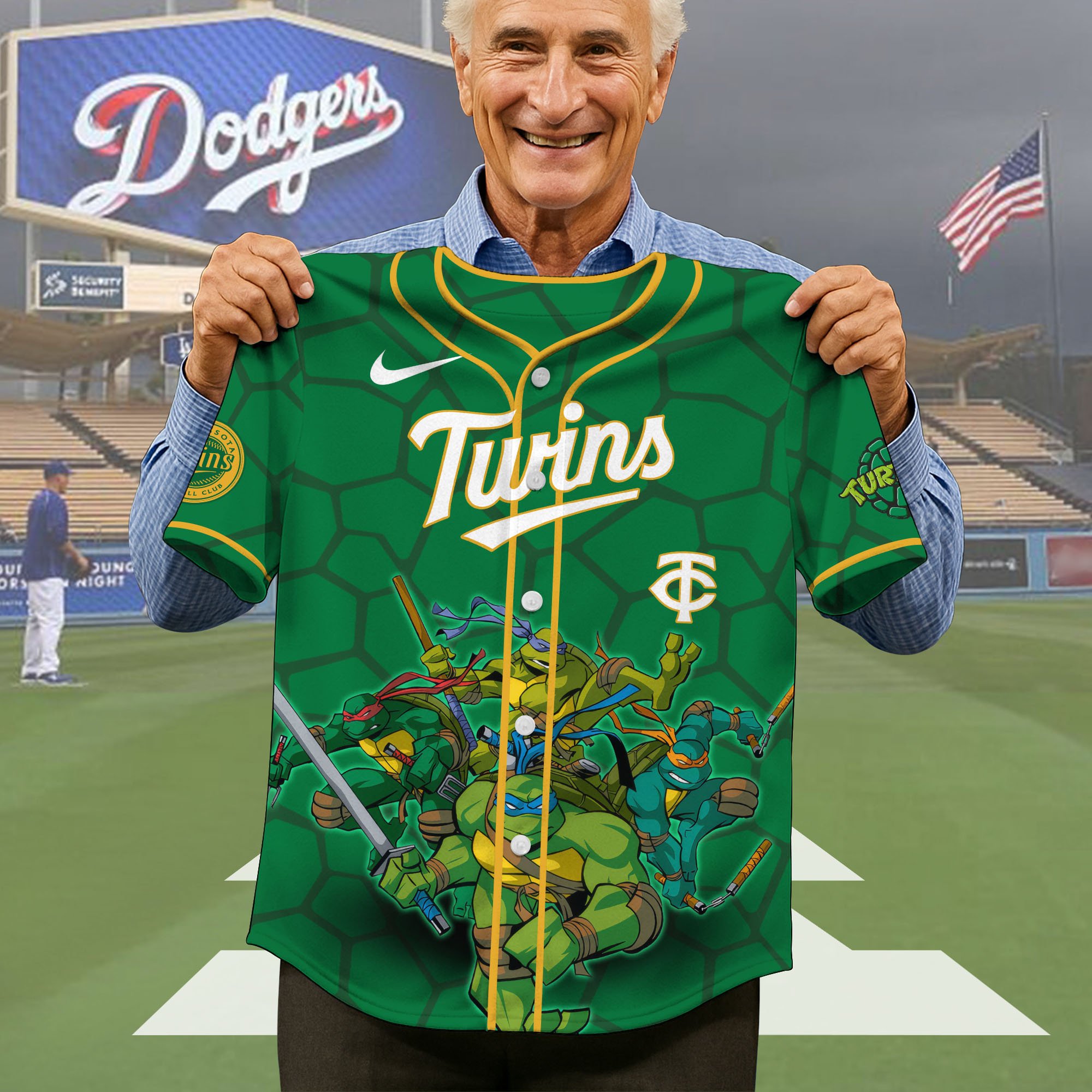 Alternative view of Minnesota Twins Baseball Shirt x Teenage Mutant Ninja Turtles , Baseball Jersey Editions Limited 2025, Baseball Shirt For Sport Fan, Gift Sport Fans ETRG-05082179