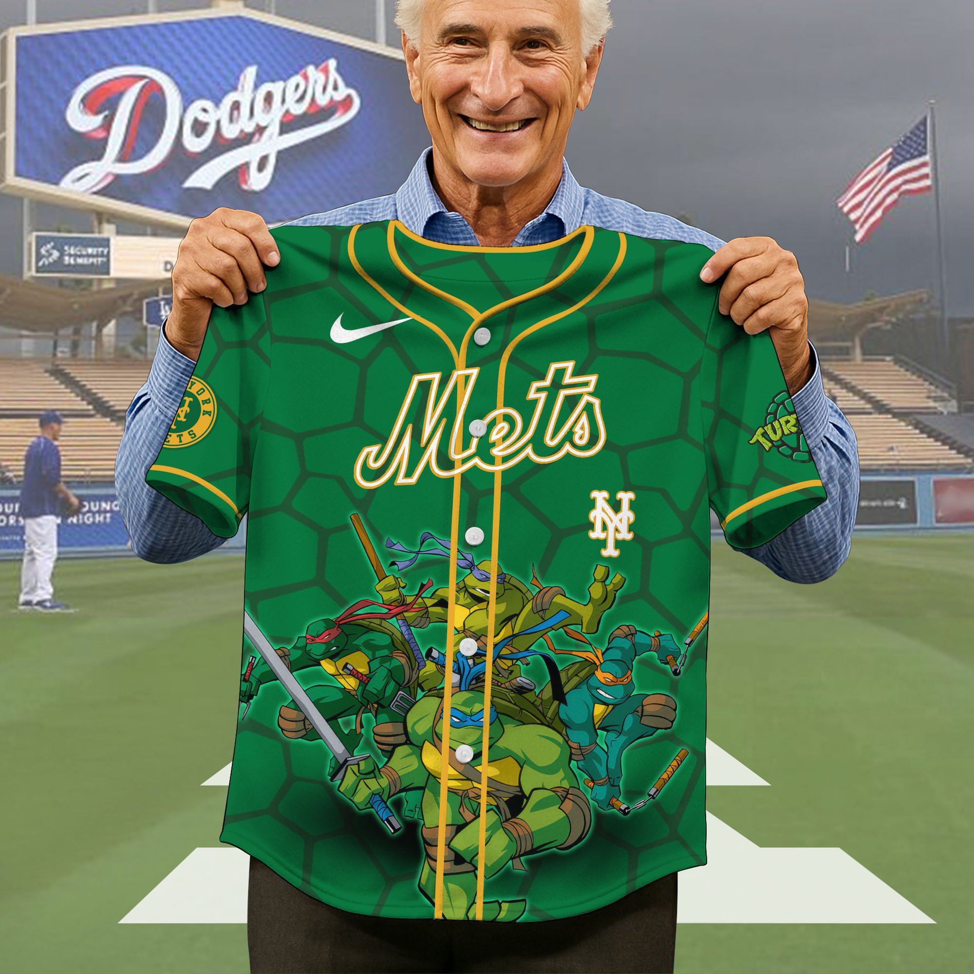 Alternative view of New York Mets Baseball Shirt x Teenage Mutant Ninja Turtles , Baseball Jersey Editions Limited 2025, Baseball Shirt For Sport Fan, Gift Sport Fans ETRG-05082179