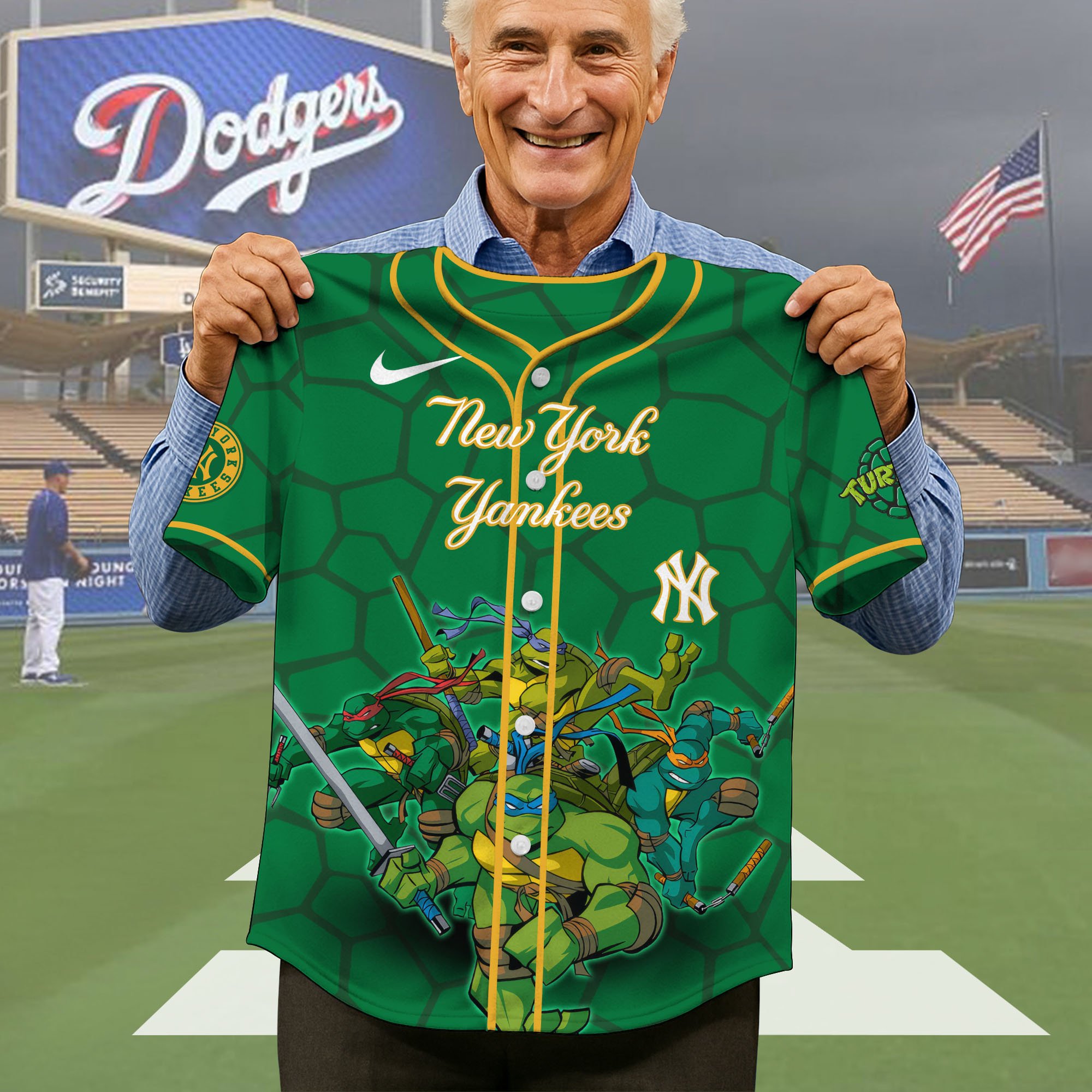 Alternative view of New York Yankees Baseball Shirt x Teenage Mutant Ninja Turtles , Baseball Jersey Editions Limited 2025, Baseball Shirt For Sport Fan, Gift Sport Fans ETRG-05082179