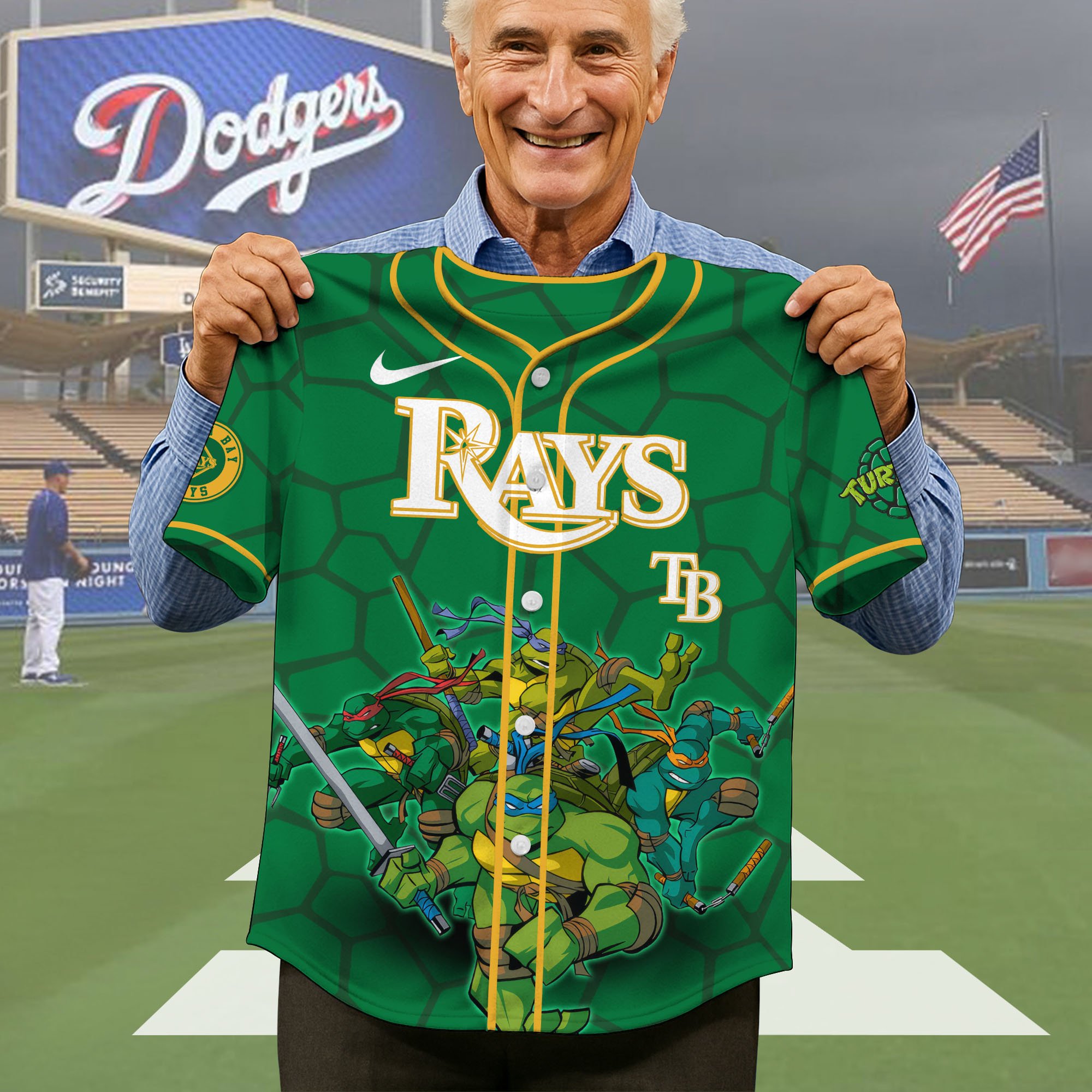 Alternative view of Tampa Bay Rays Baseball Shirt x Teenage Mutant Ninja Turtles , Baseball Jersey Editions Limited 2025, Baseball Shirt For Sport Fan, Gift Sport Fans ETRG-05082179