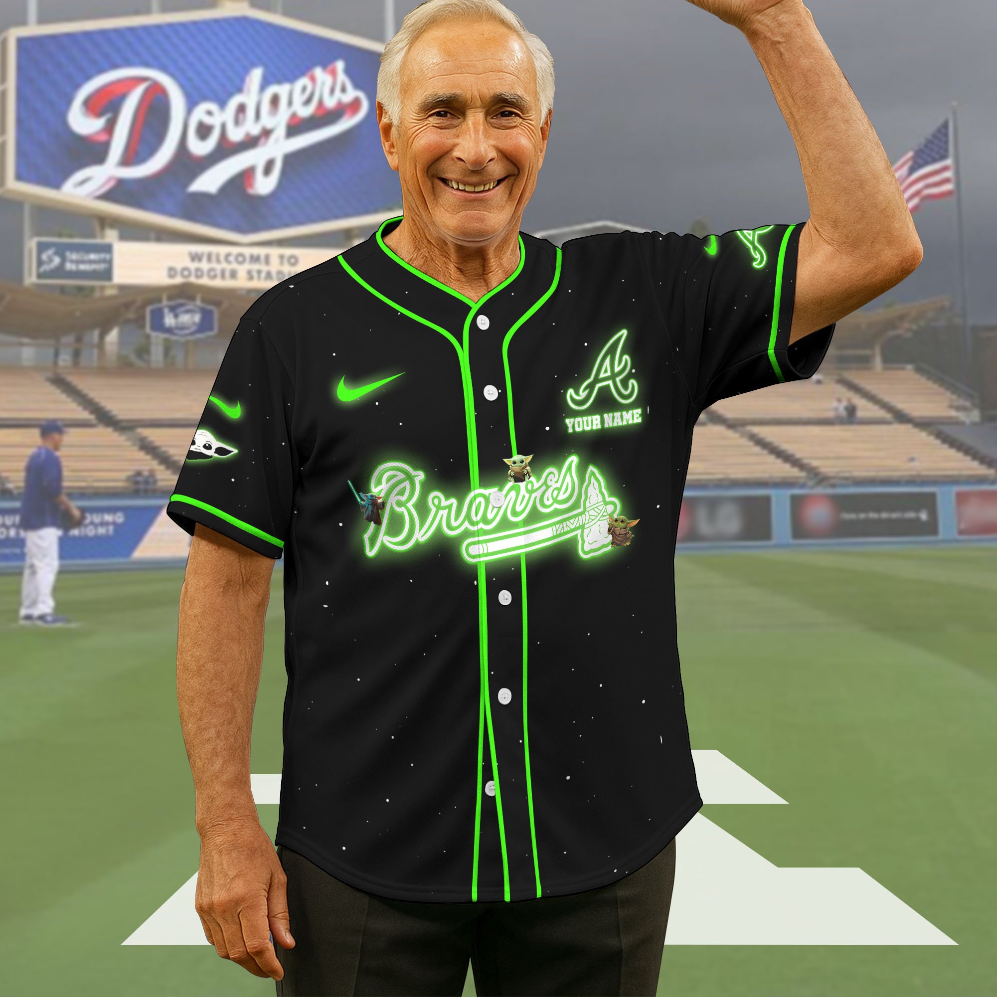 Atlanta Braves Baseball Shirt x Baby Yoda Custom Name , Baseball Jersey Editions Limited 2025, Sport Shirts, Gift For Fans ETRG-05082180