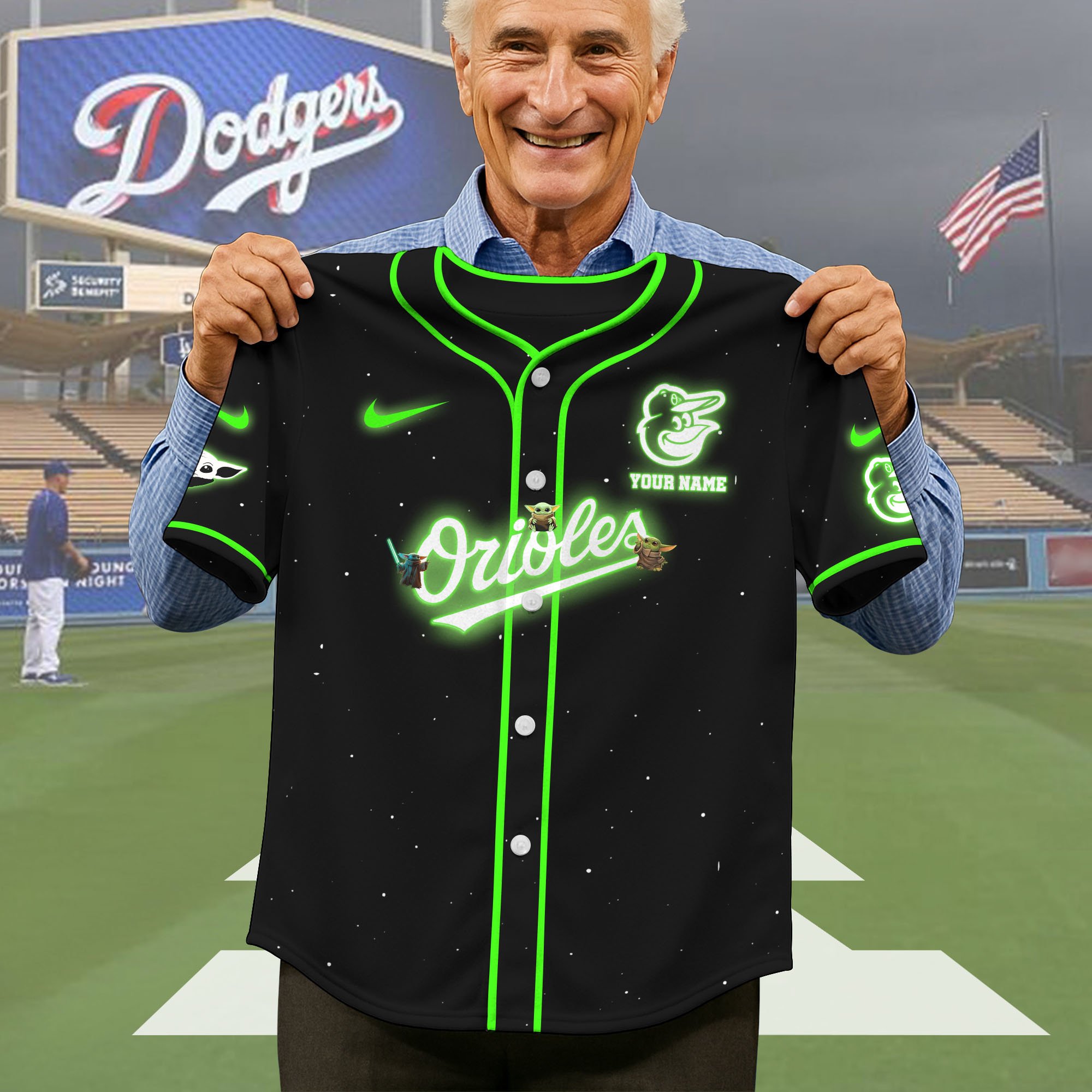 Alternative view of Baltimore Orioles Baseball Shirt x Baby Yoda Custom Name , Baseball Jersey Editions Limited 2025, Sport Shirts, Gift For Fans ETRG-05082180