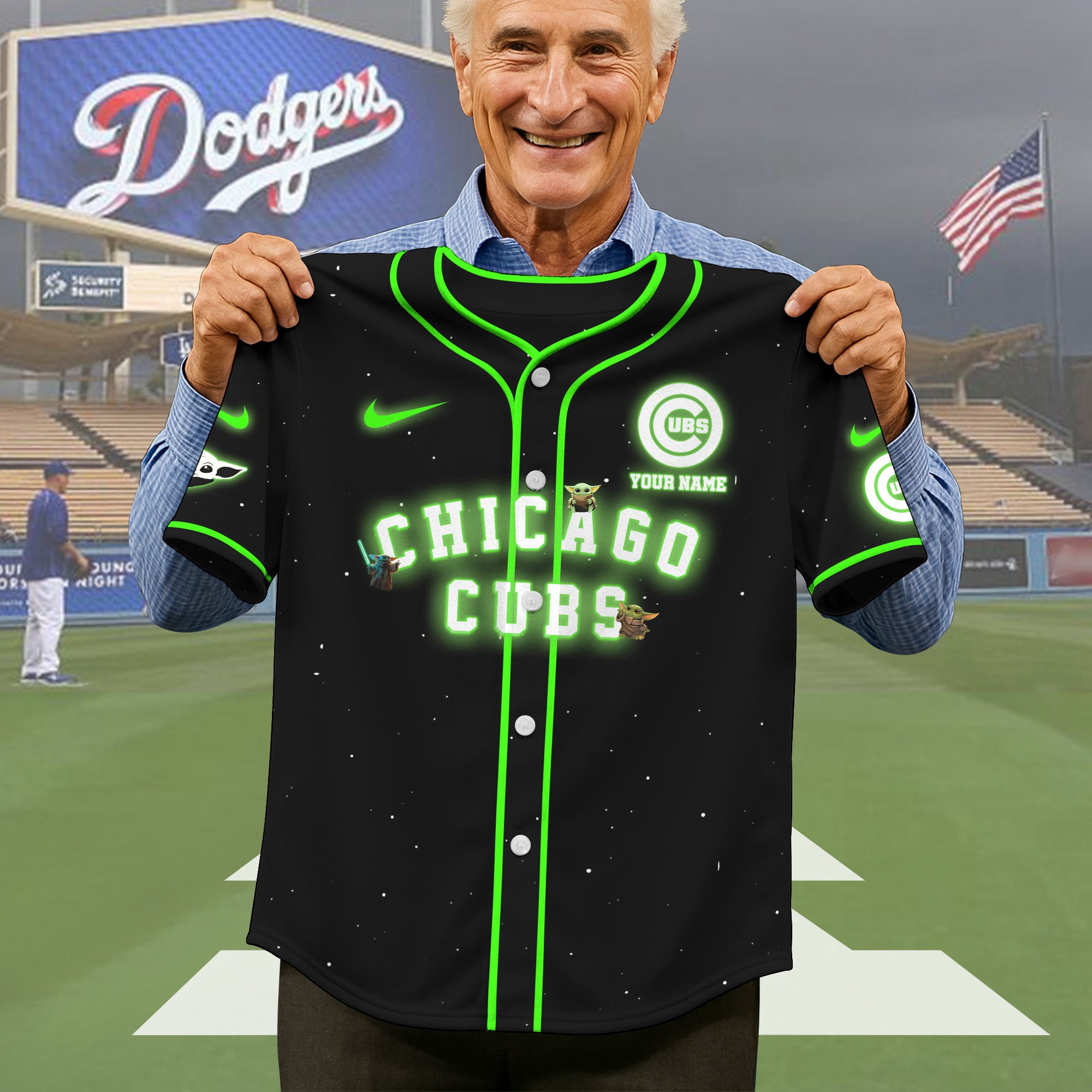 Alternative view of Chicago Cubs Baseball Shirt x Baby Yoda Custom Name , Baseball Jersey Editions Limited 2025, Sport Shirts, Gift For Fans ETRG-05082180