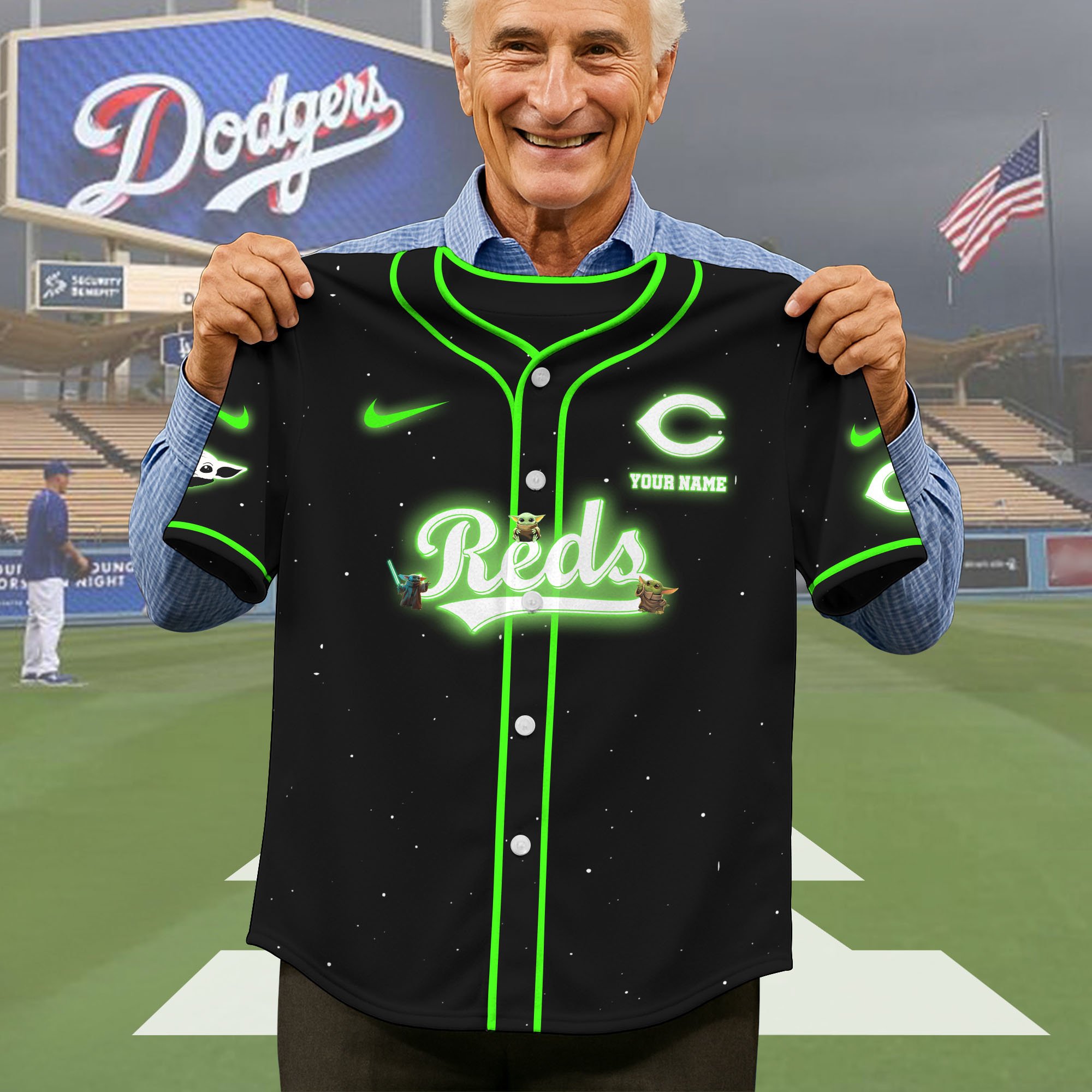 Alternative view of Cincinnati Reds Baseball Shirt x Baby Yoda Custom Name , Baseball Jersey Editions Limited 2025, Sport Shirts, Gift For Fans ETRG-05082180