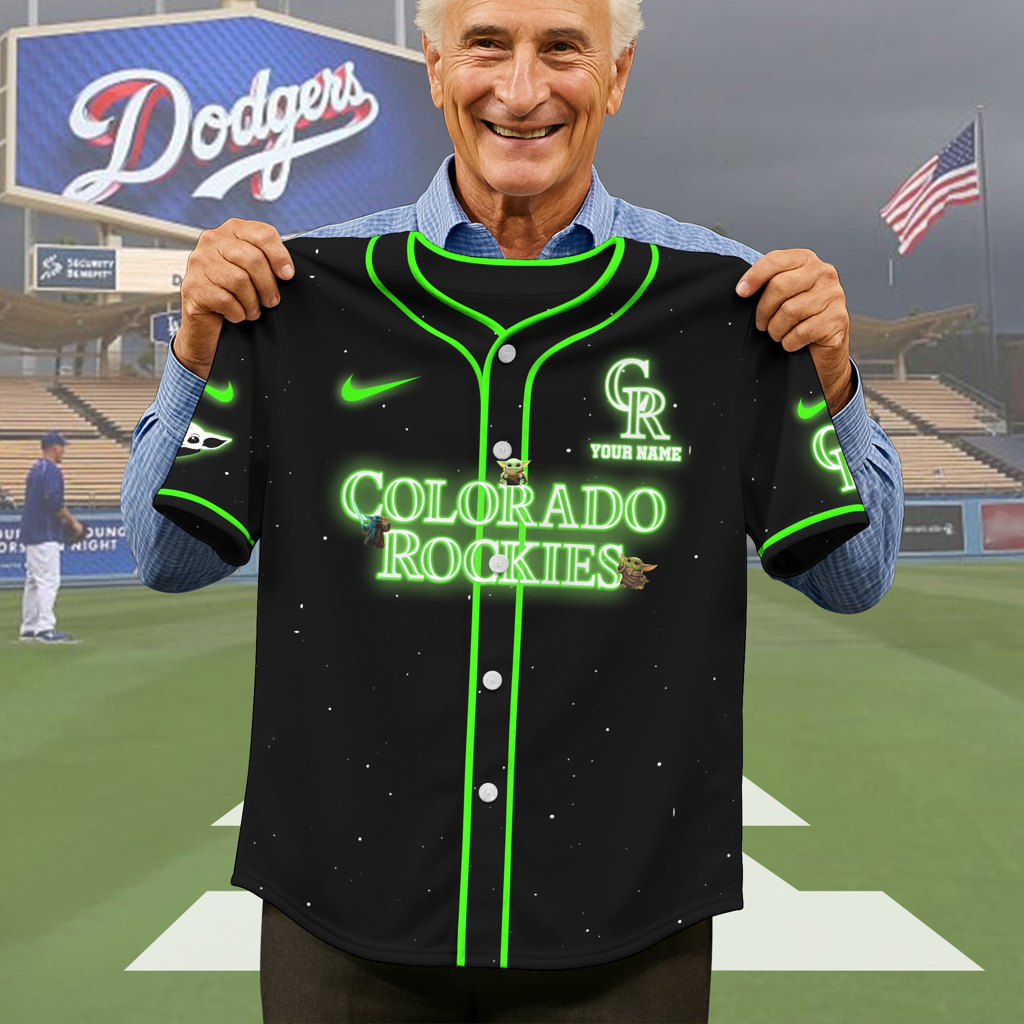 Alternative view of Colorado Rockies Baseball Shirt x Baby Yoda Custom Name , Baseball Jersey Editions Limited 2025, Sport Shirts, Gift For Fans ETRG-05082180