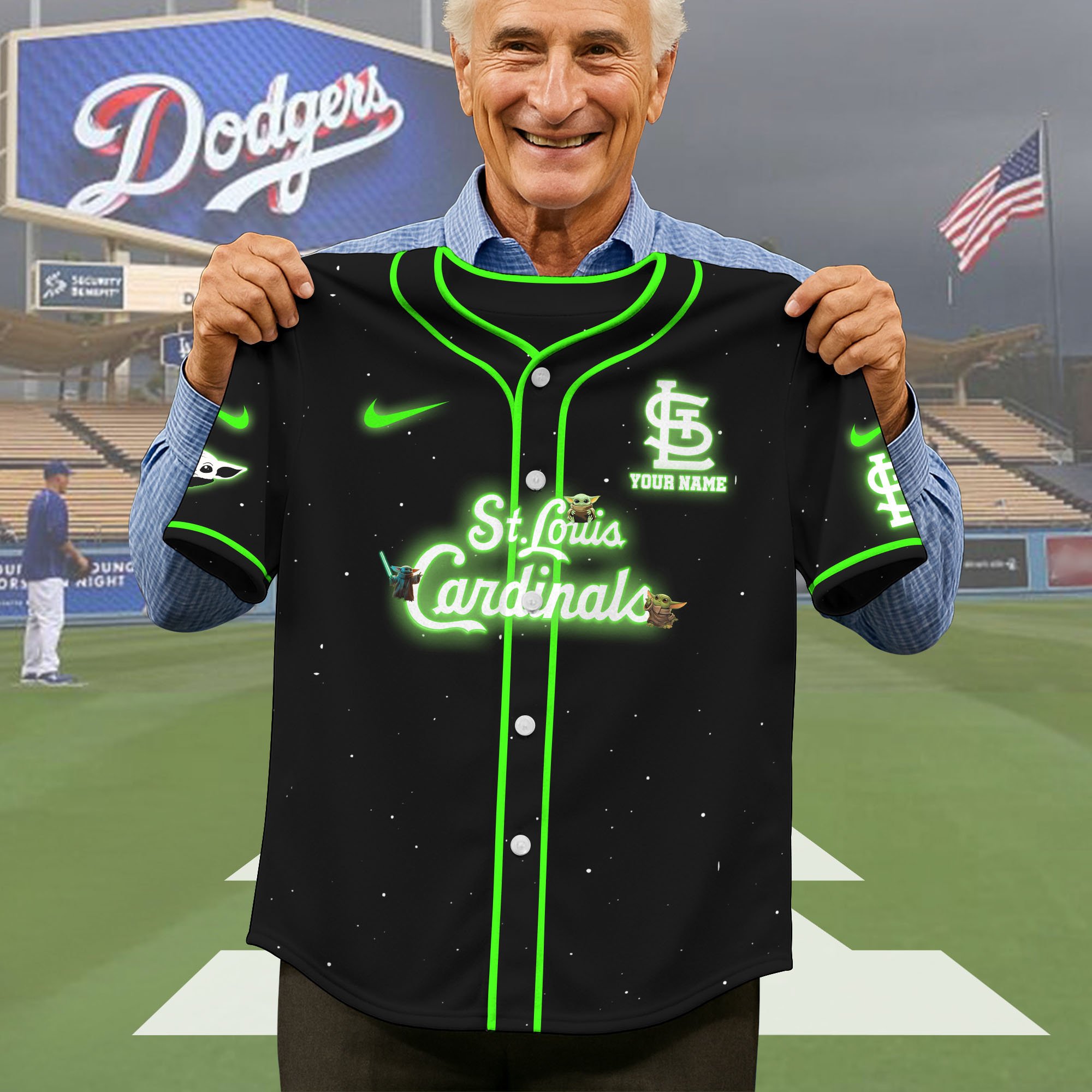 Alternative view of St. Louis Cardinals Baseball Shirt x Baby Yoda Custom Name , Baseball Jersey Editions Limited 2025, Sport Shirts, Gift For Fans ETRG-05082180