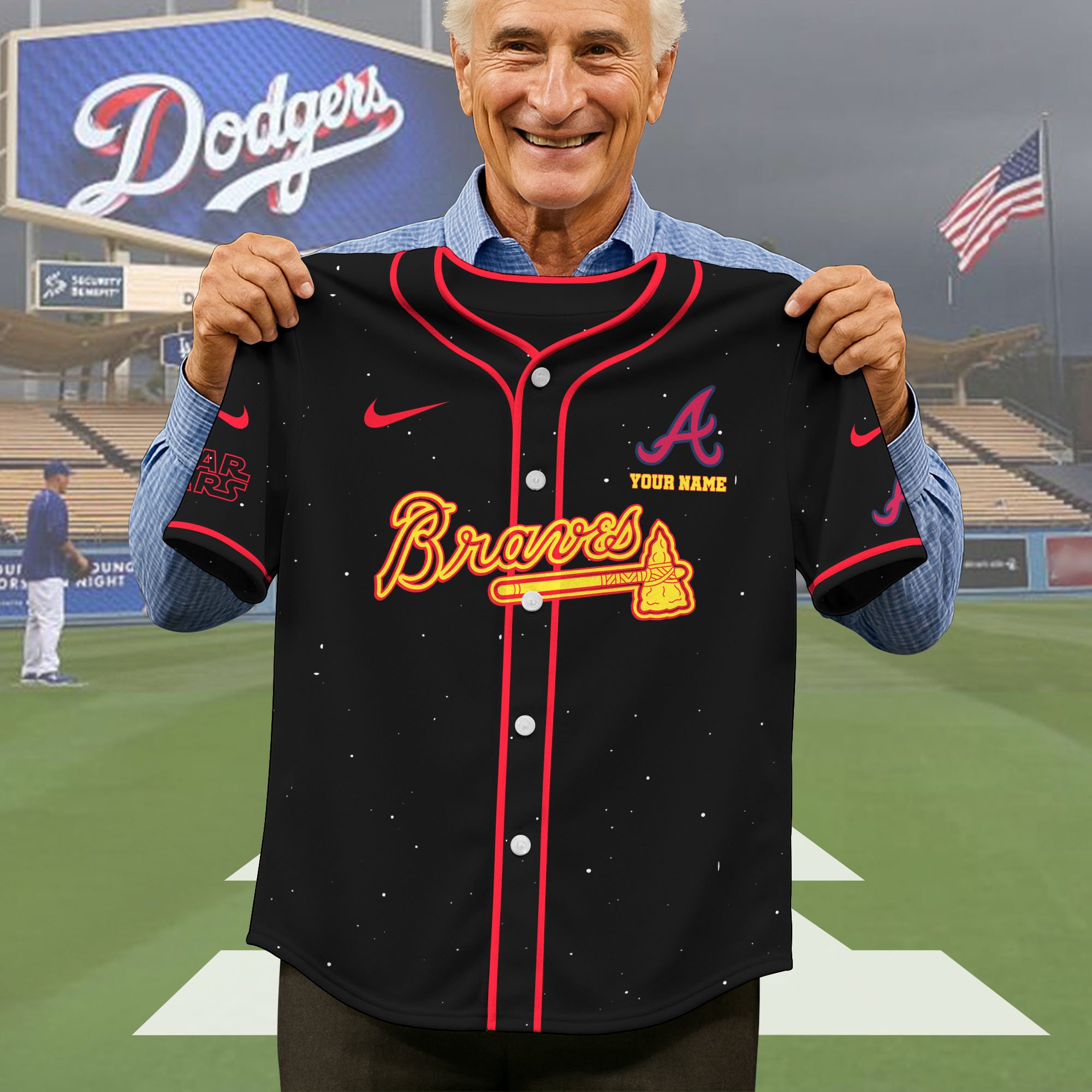 Alternative view of Atlanta Braves Baseball Shirt x Star War , Baseball Jersey Editions Limited 2025 Custom Name, Sport Gifts ETRG-05082181