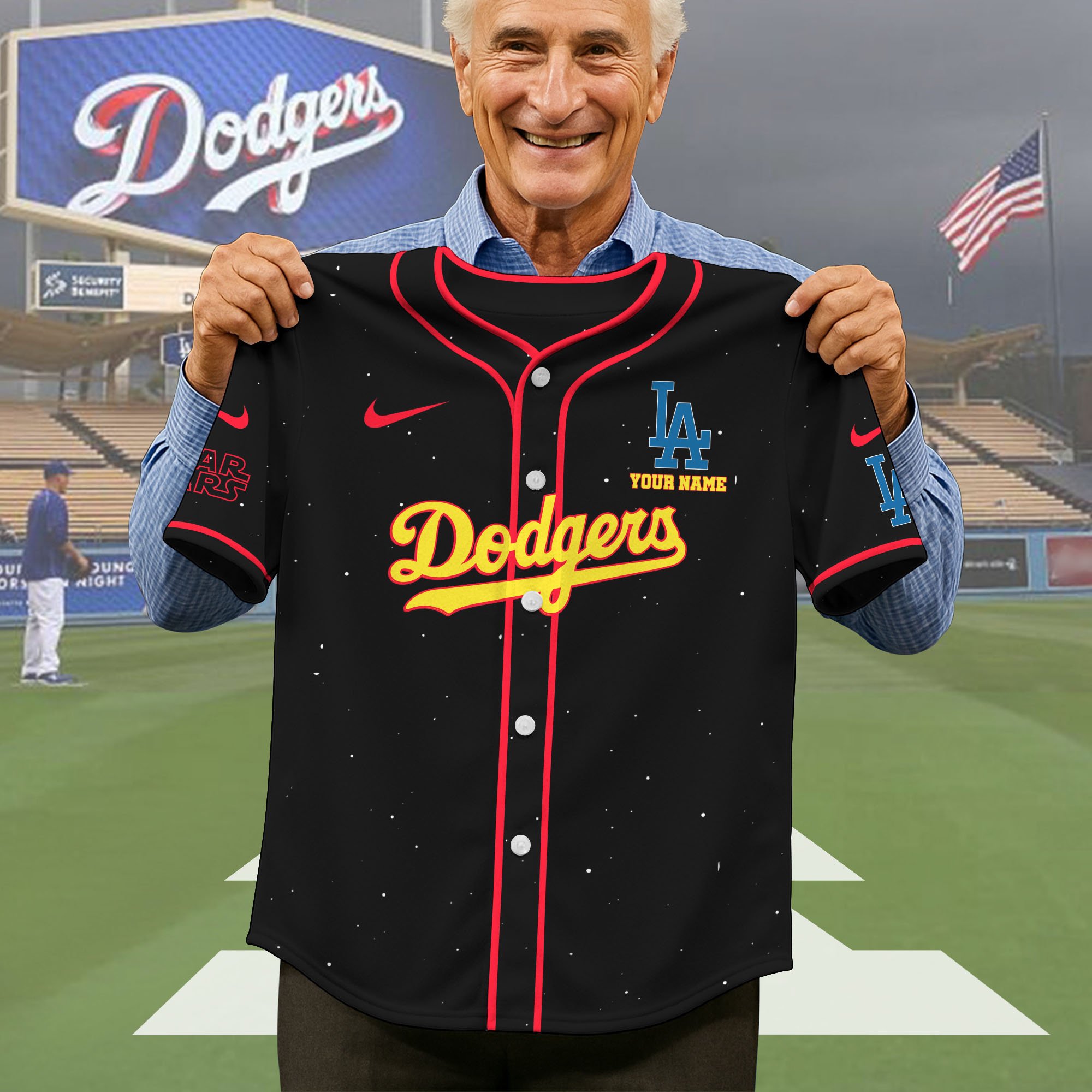 Alternative view of Los Angeles Dodgers Baseball Shirt x Star War , Baseball Jersey Editions Limited 2025 Custom Name, Sport Gifts ETRG-05082181