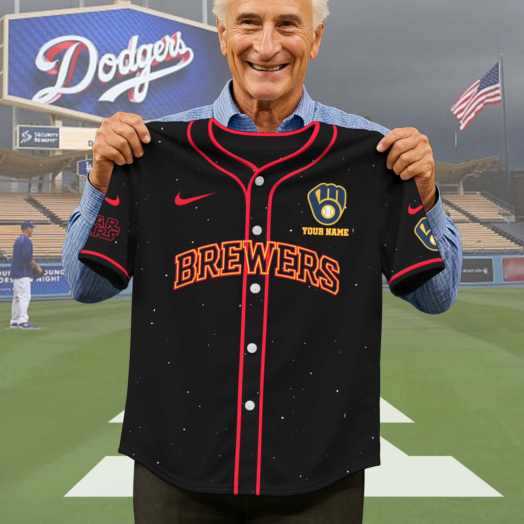 Alternative view of Milwaukee Brewers Baseball Shirt x Star War , Baseball Jersey Editions Limited 2025 Custom Name, Sport Gifts ETRG-05082181