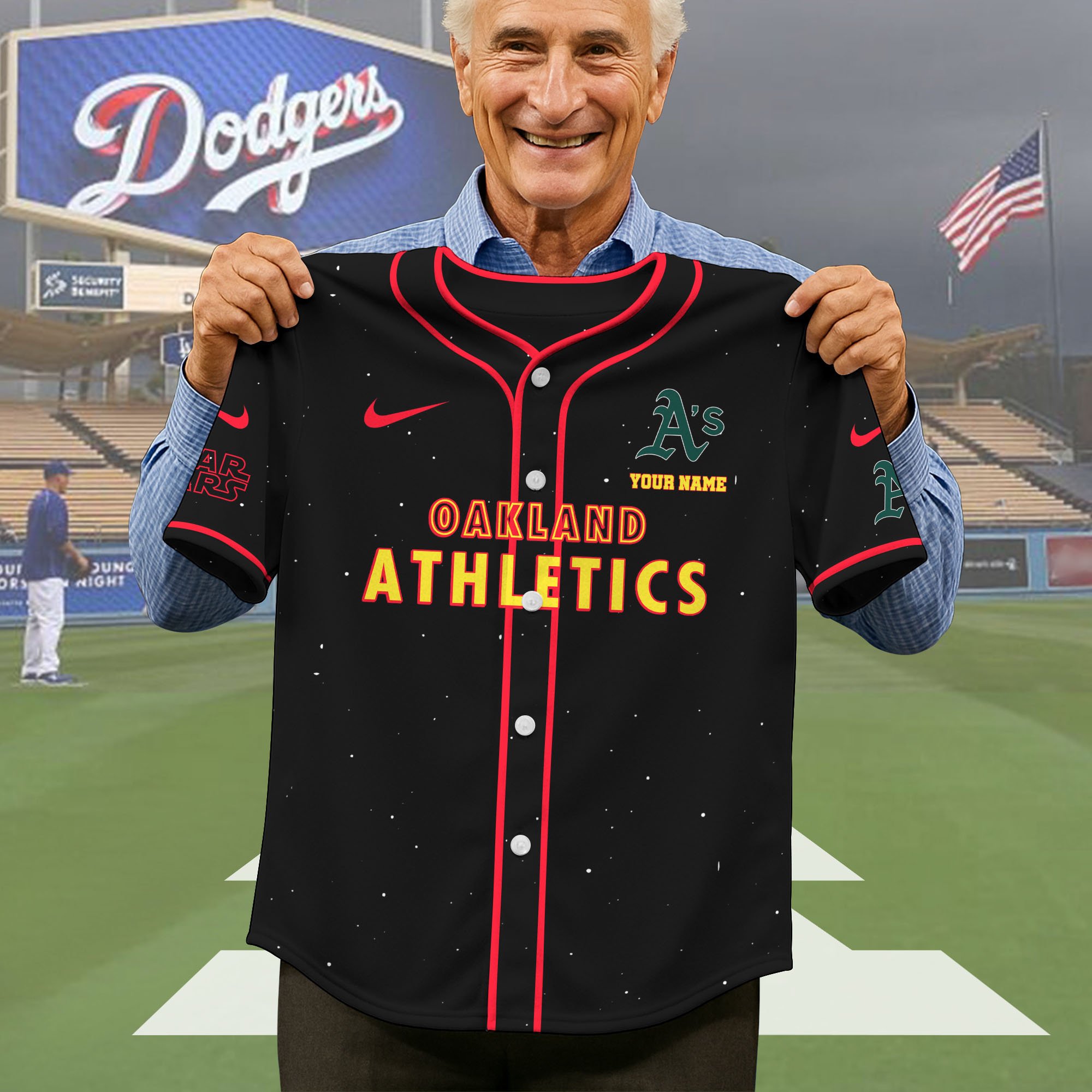 Alternative view of Oakland Athletics Baseball Shirt x Star War , Baseball Jersey Editions Limited 2025 Custom Name, Sport Gifts ETRG-05082181