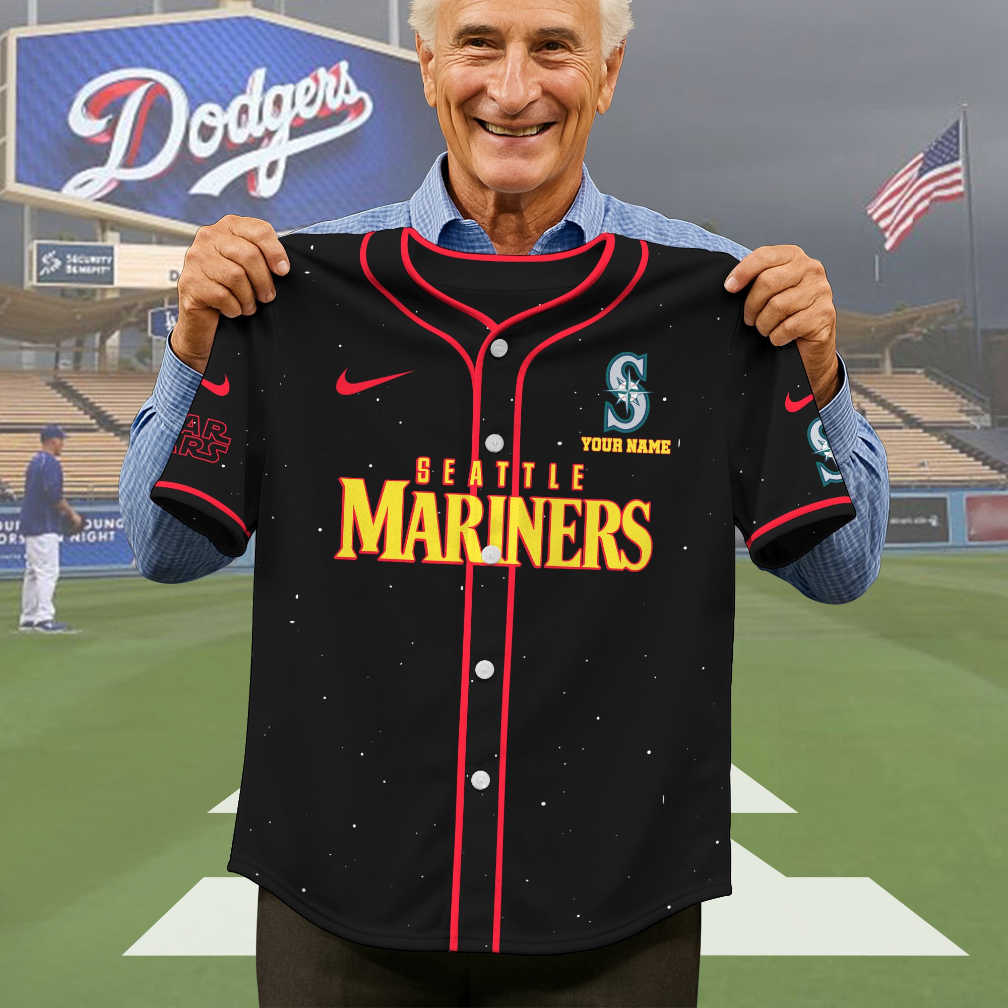 Alternative view of Seattle Mariners Baseball Shirt x Star War , Baseball Jersey Editions Limited 2025 Custom Name, Sport Gifts ETRG-05082181