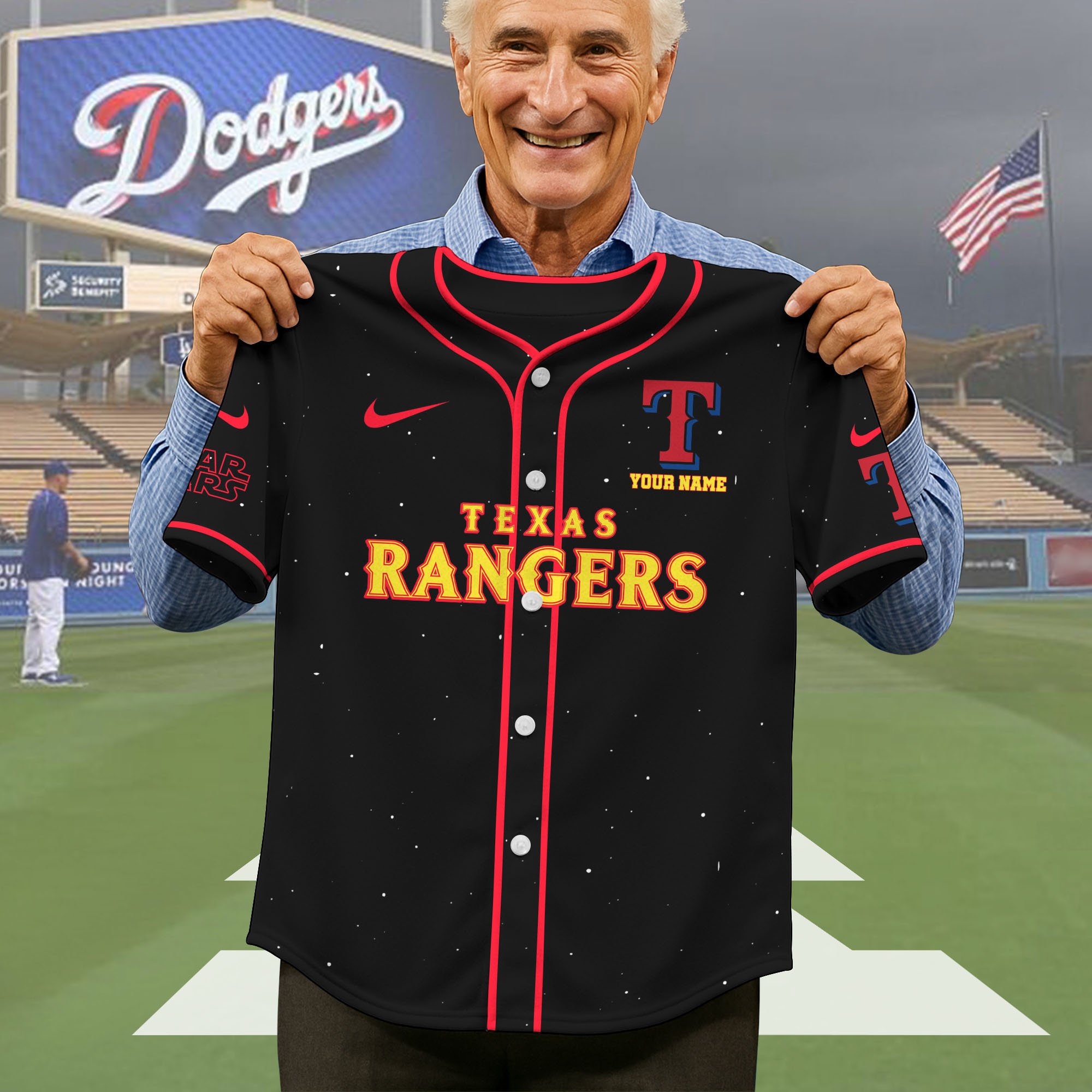 Alternative view of Texas Rangers Baseball Shirt x Star War , Baseball Jersey Editions Limited 2025 Custom Name, Sport Gifts ETRG-05082181