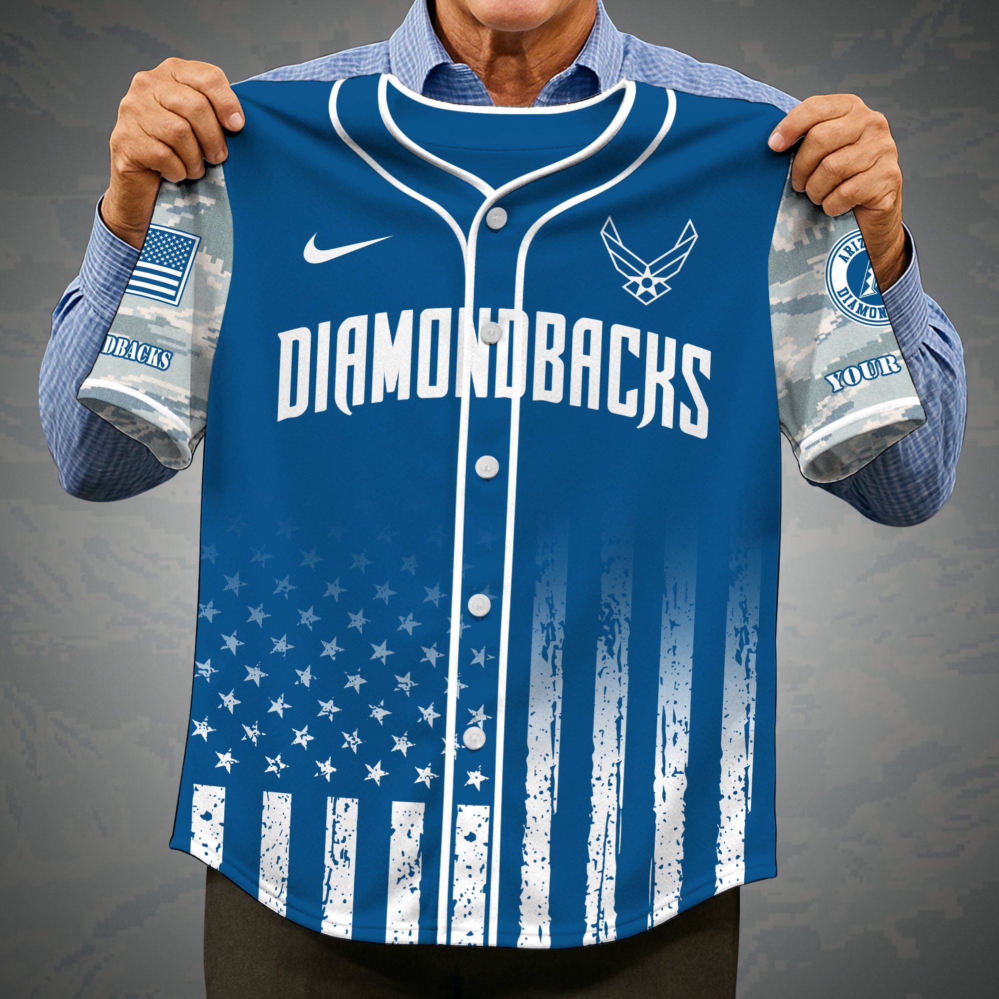Alternative view of Arizona Diamondbacks Camouflage Baseball Shirt Custom Name, Sport Team Shirt, Sport Gifts ETRG-05082171