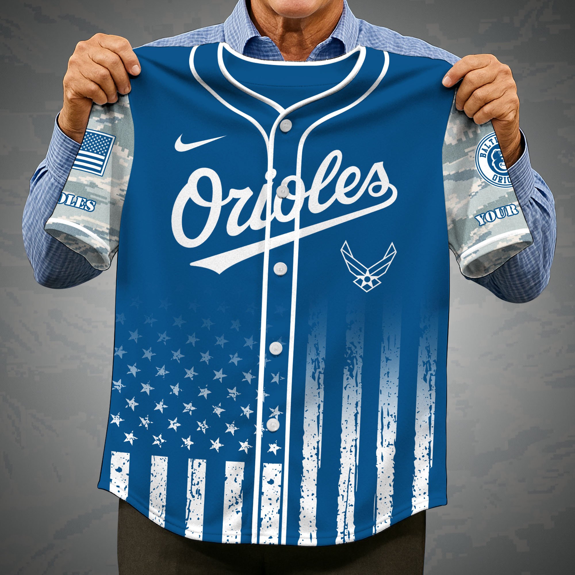 Alternative view of Baltimore Orioles Camouflage Baseball Shirt Custom Name, Sport Team Shirt, Sport Gifts ETRG-05082171