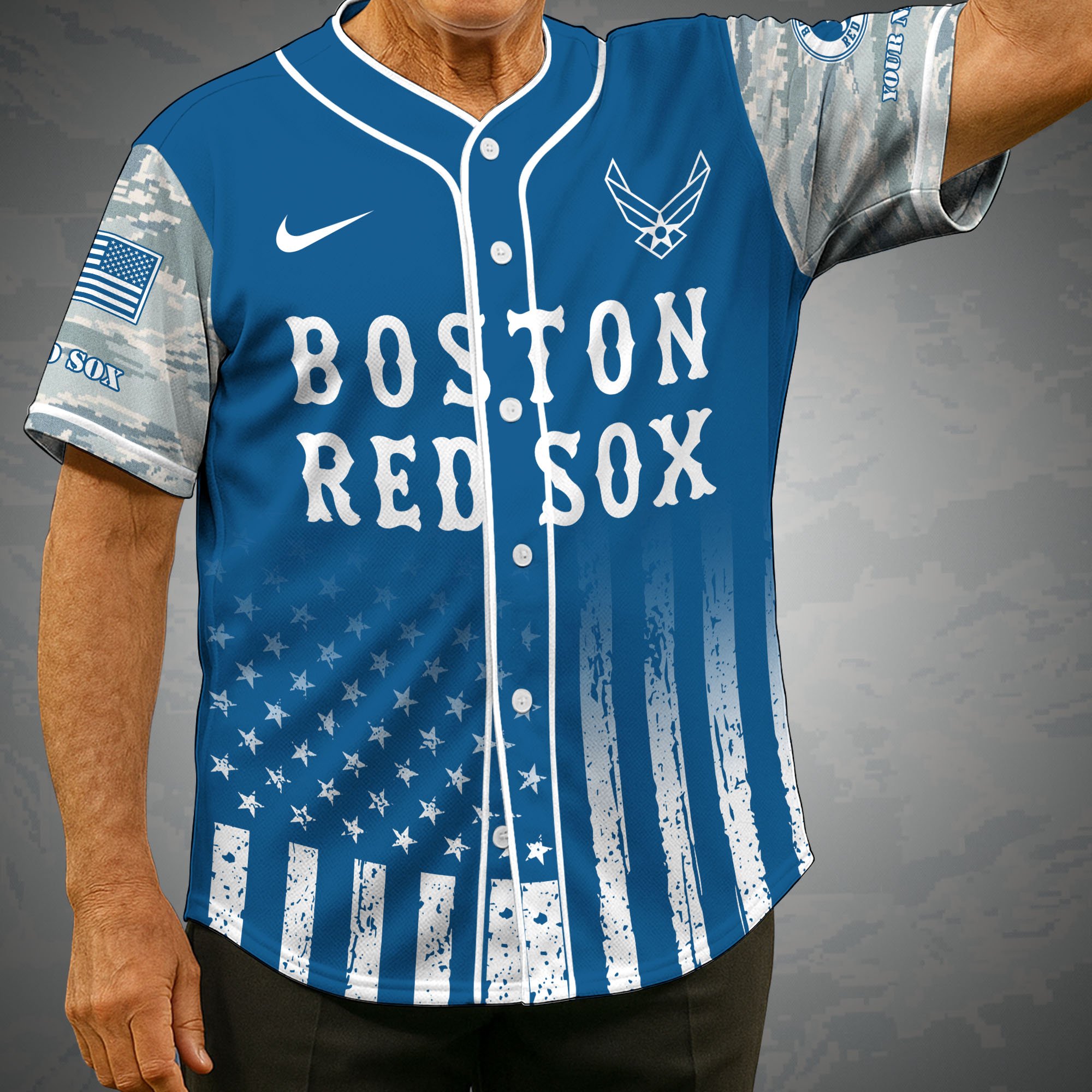Boston Red Sox Camouflage Baseball Shirt Custom Name, Sport Team Shirt, Sport Gifts ETRG-05082171