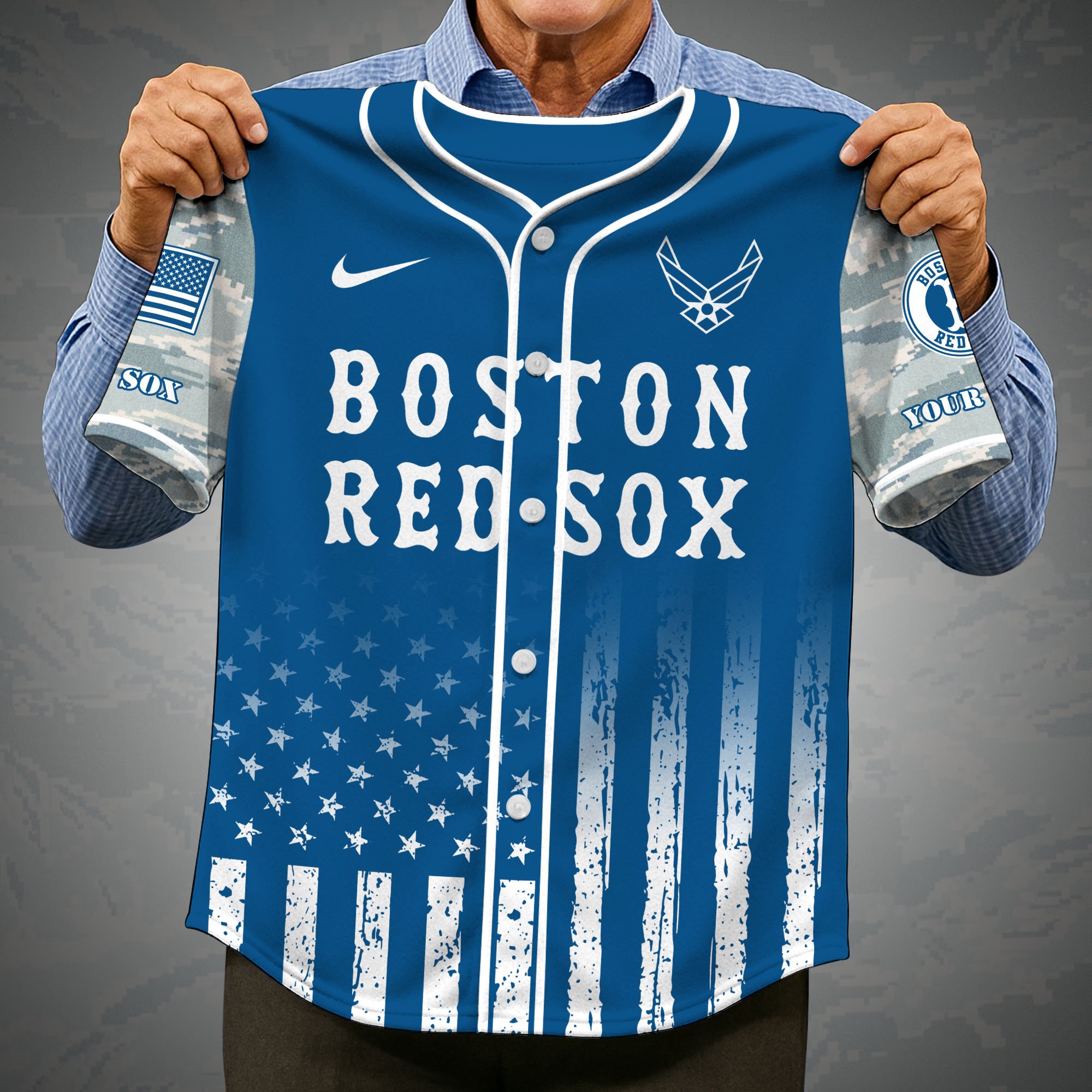 Alternative view of Boston Red Sox Camouflage Baseball Shirt Custom Name, Sport Team Shirt, Sport Gifts ETRG-05082171