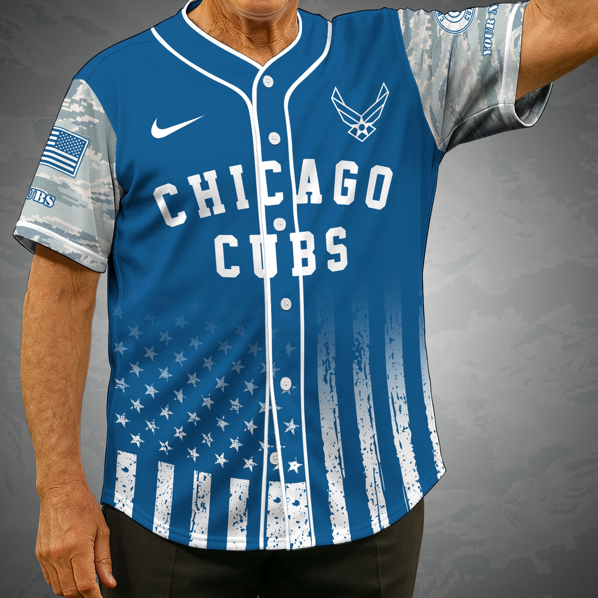 Chicago Cubs Camouflage Baseball Shirt Custom Name, Sport Team Shirt, Sport Gifts ETRG-05082171