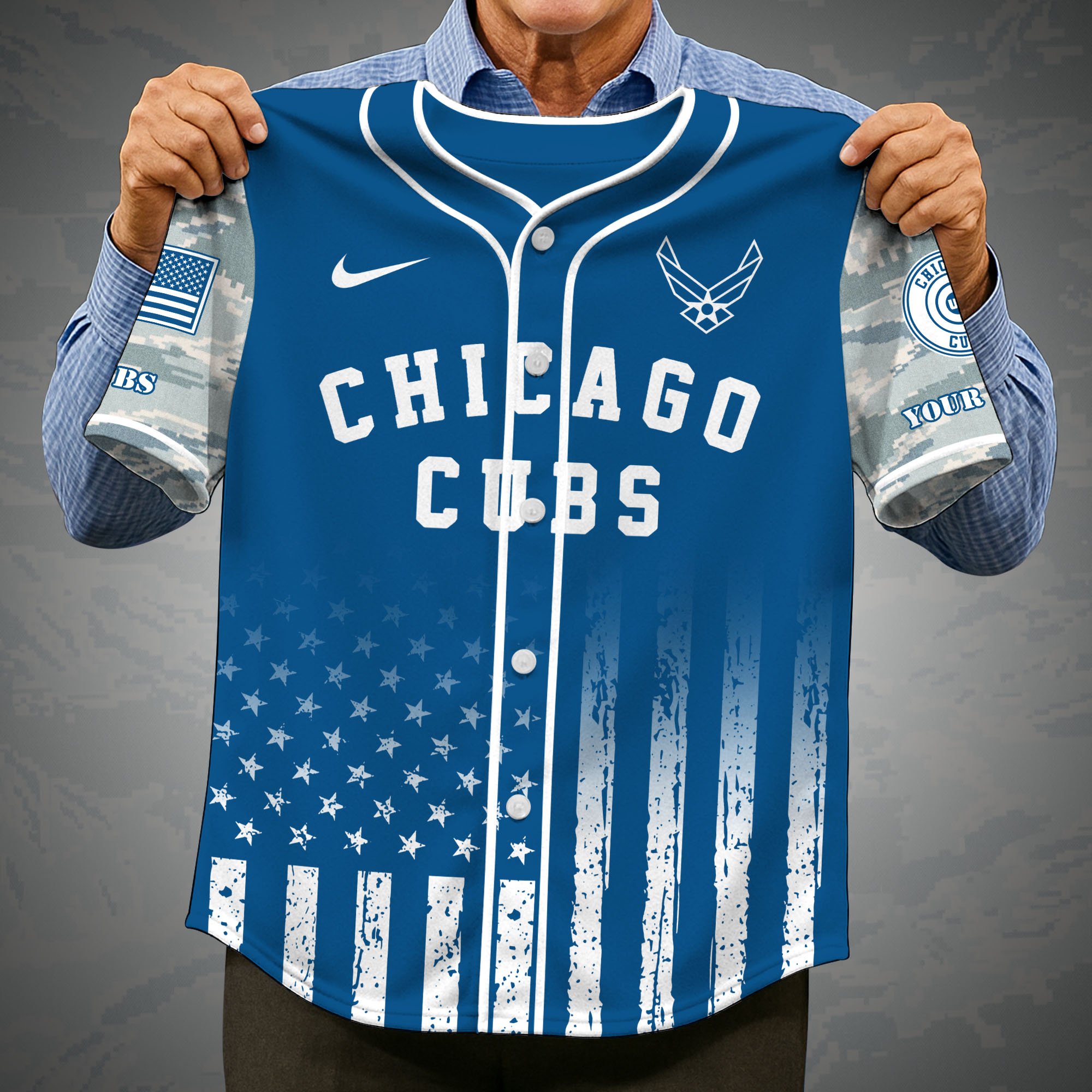 Alternative view of Chicago Cubs Camouflage Baseball Shirt Custom Name, Sport Team Shirt, Sport Gifts ETRG-05082171