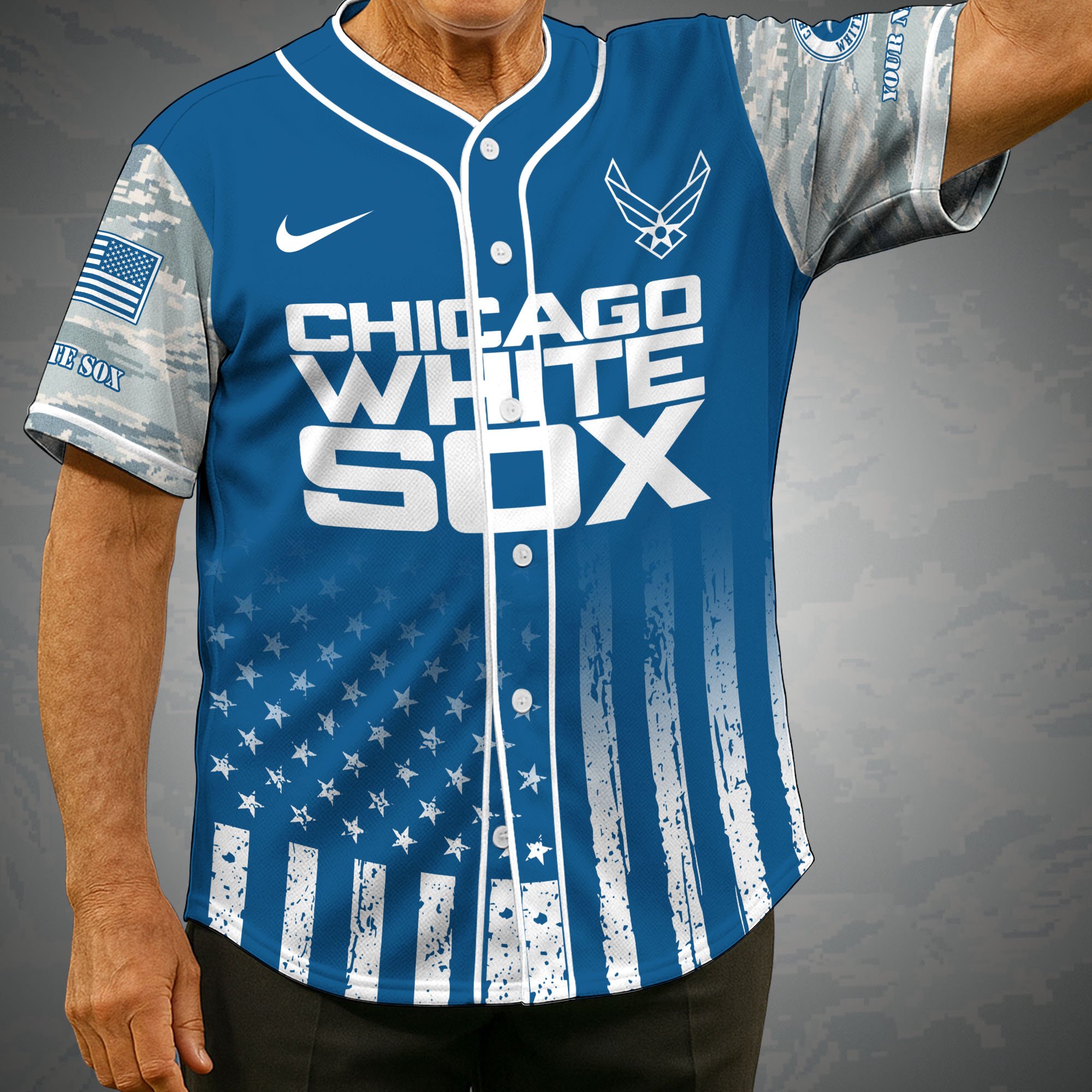 Chicago White Sox Camouflage Baseball Shirt Custom Name, Sport Team Shirt, Sport Gifts ETRG-05082171