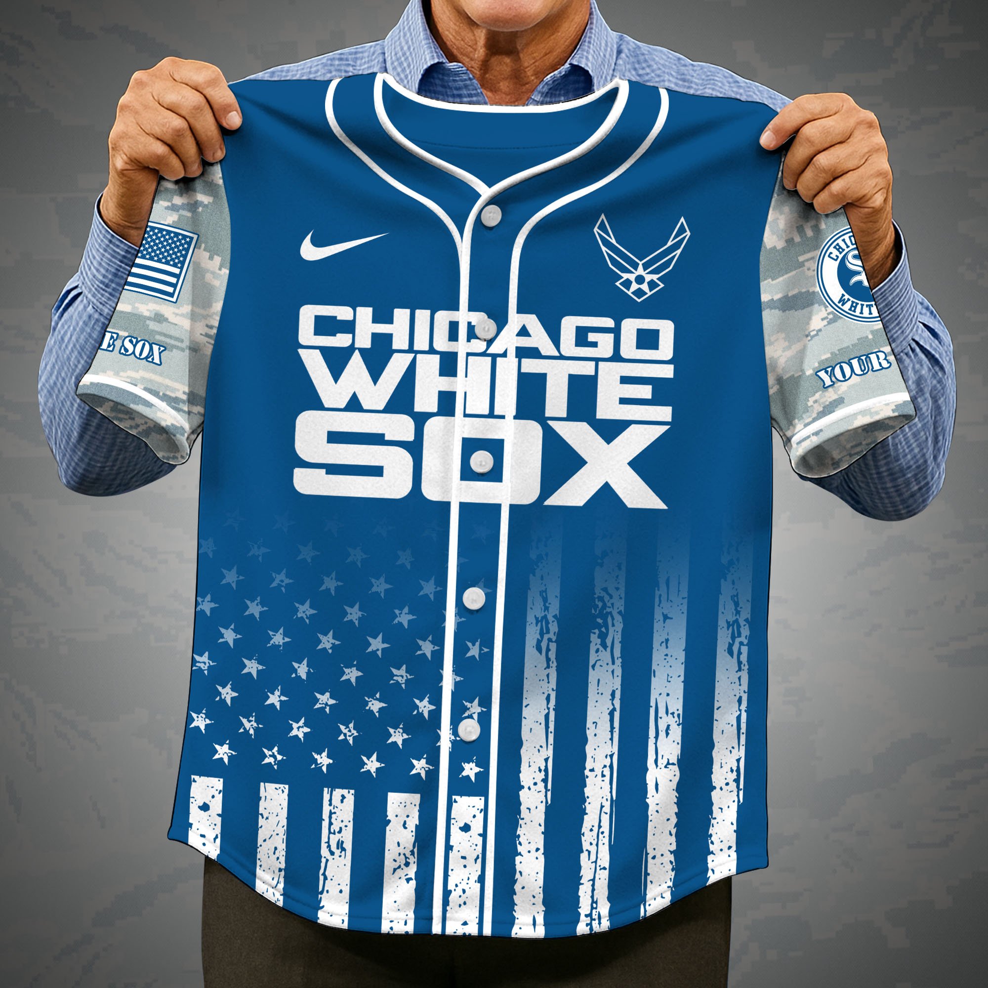 Alternative view of Chicago White Sox Camouflage Baseball Shirt Custom Name, Sport Team Shirt, Sport Gifts ETRG-05082171