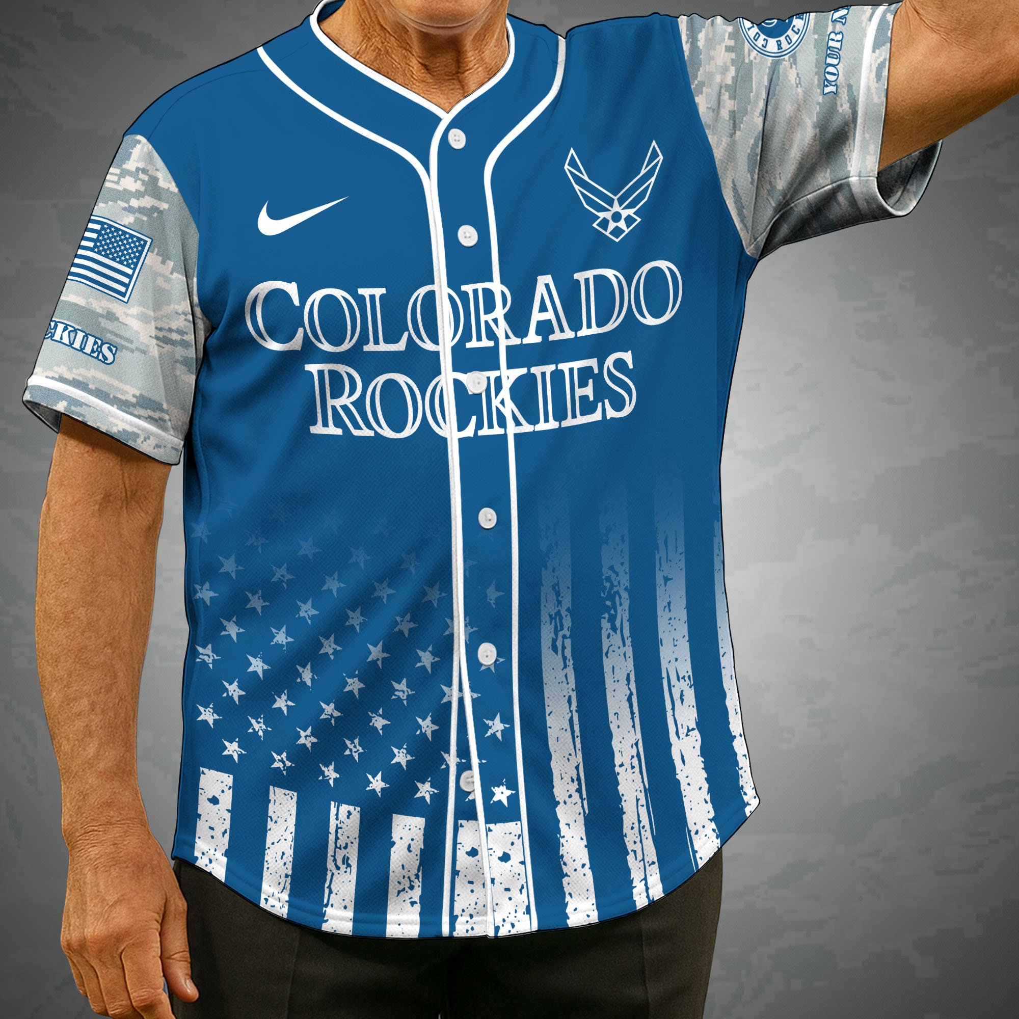 Colorado Rockies Camouflage Baseball Shirt Custom Name, Sport Team Shirt, Sport Gifts ETRG-05082171