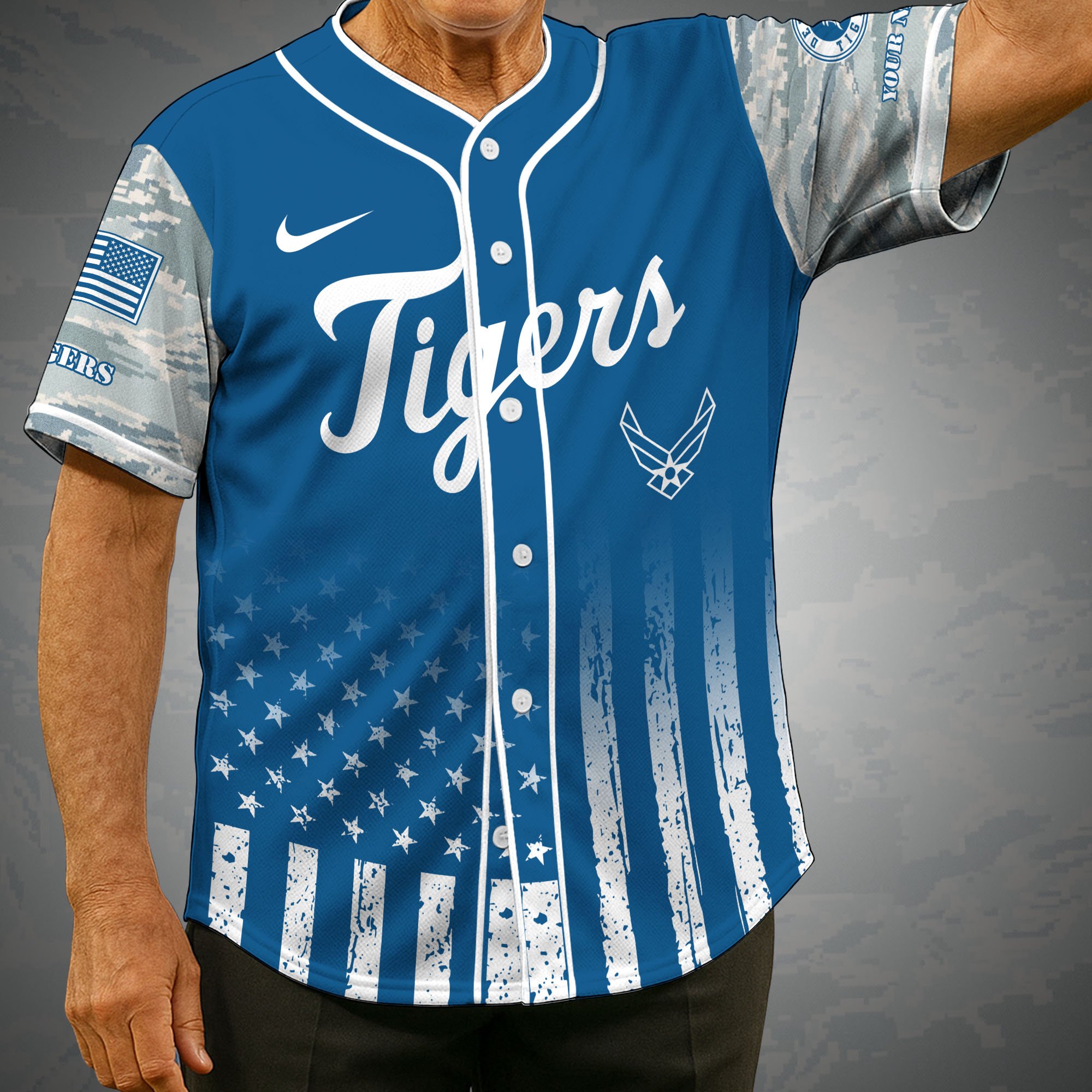 Detroit Tigers Camouflage Baseball Shirt Custom Name, Sport Team Shirt, Sport Gifts ETRG-05082171