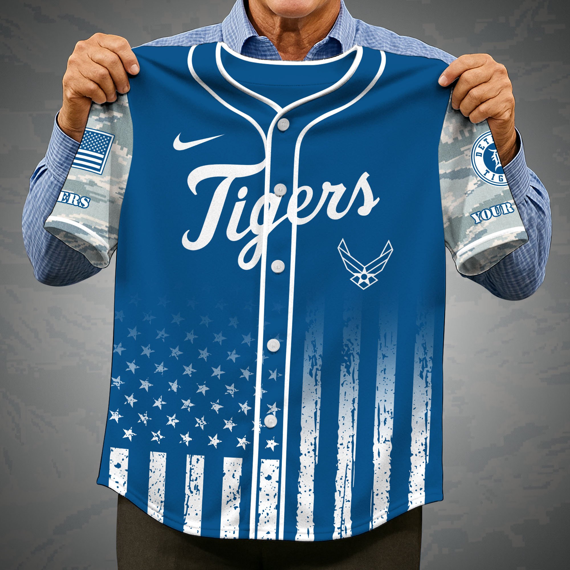 Alternative view of Detroit Tigers Camouflage Baseball Shirt Custom Name, Sport Team Shirt, Sport Gifts ETRG-05082171