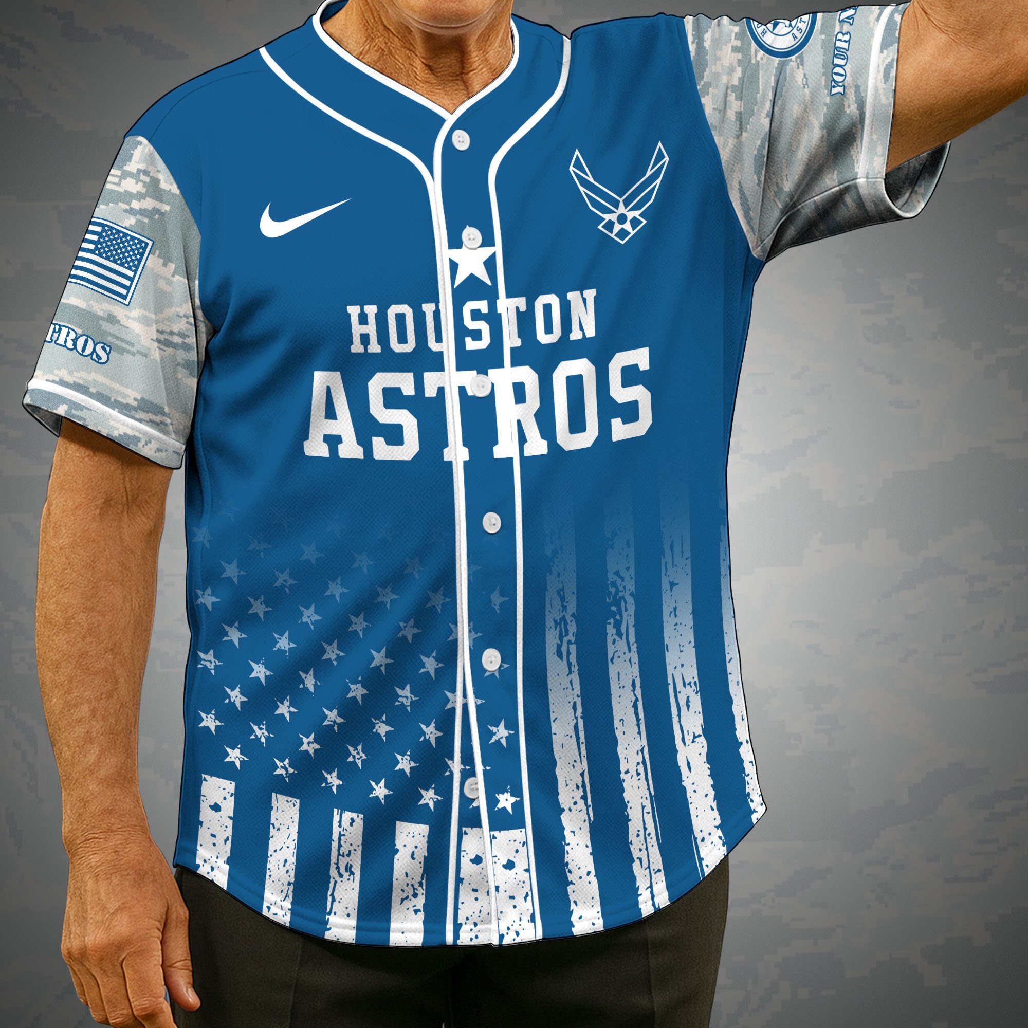 Houston Astros Camouflage Baseball Shirt Custom Name, Sport Team Shirt, Sport Gifts ETRG-05082171
