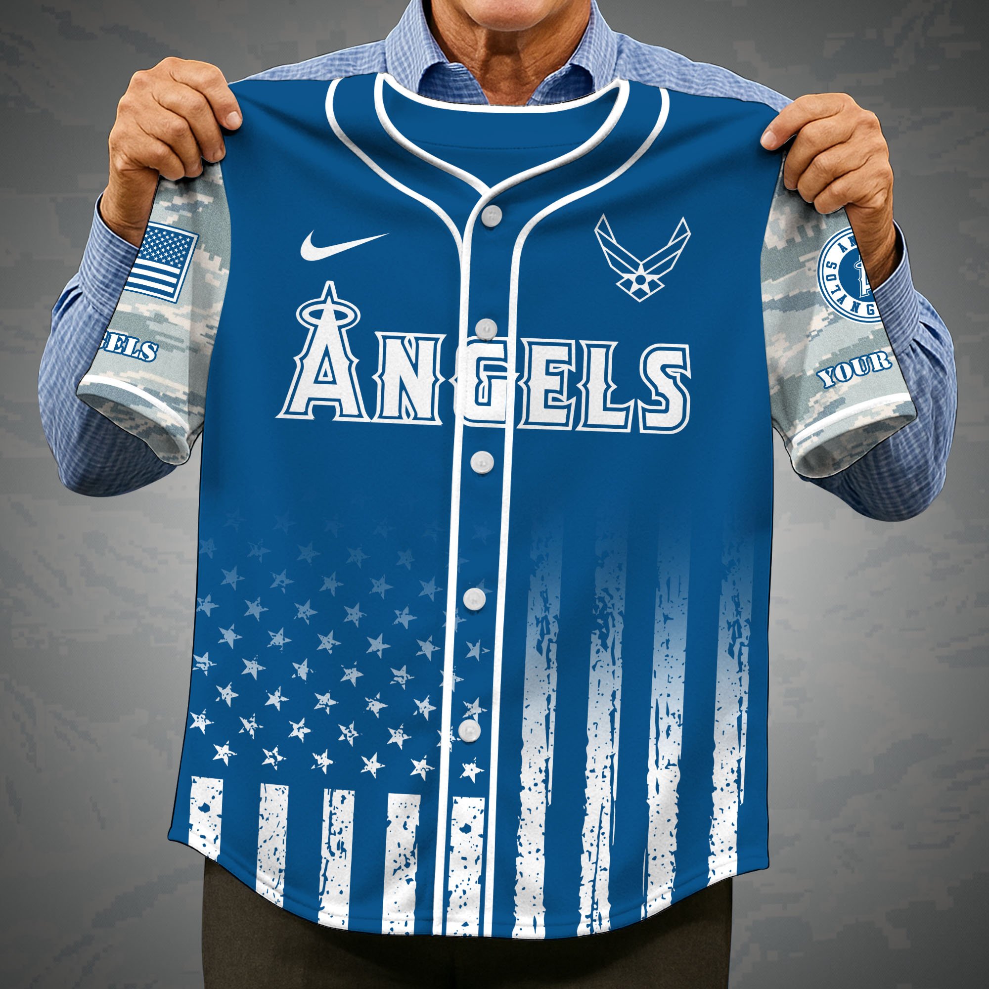 Alternative view of Los Angeles Angels Camouflage Baseball Shirt Custom Name, Sport Team Shirt, Sport Gifts ETRG-05082171