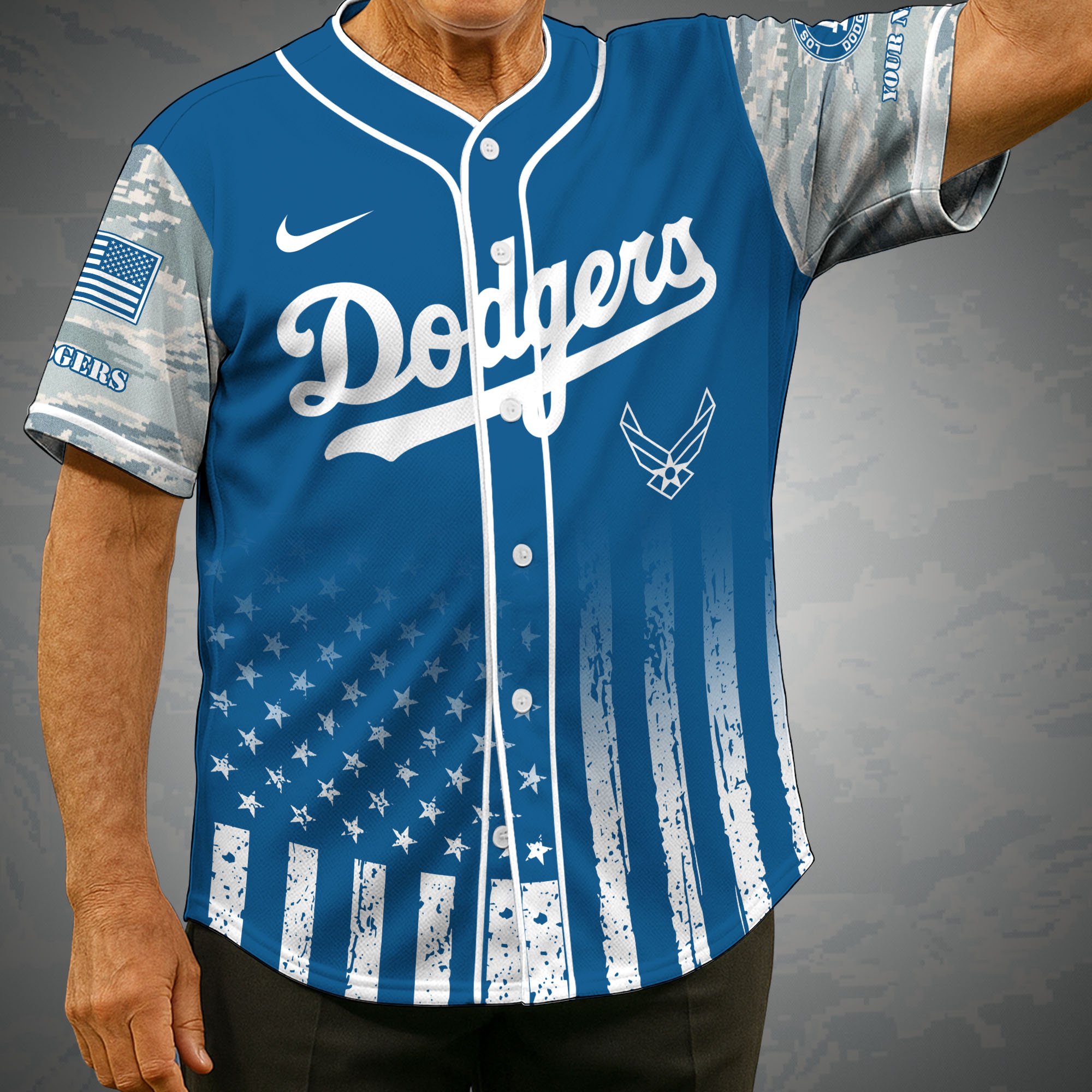 Los Angeles Dodgers Camouflage Baseball Shirt Custom Name, Sport Team Shirt, Sport Gifts ETRG-05082171