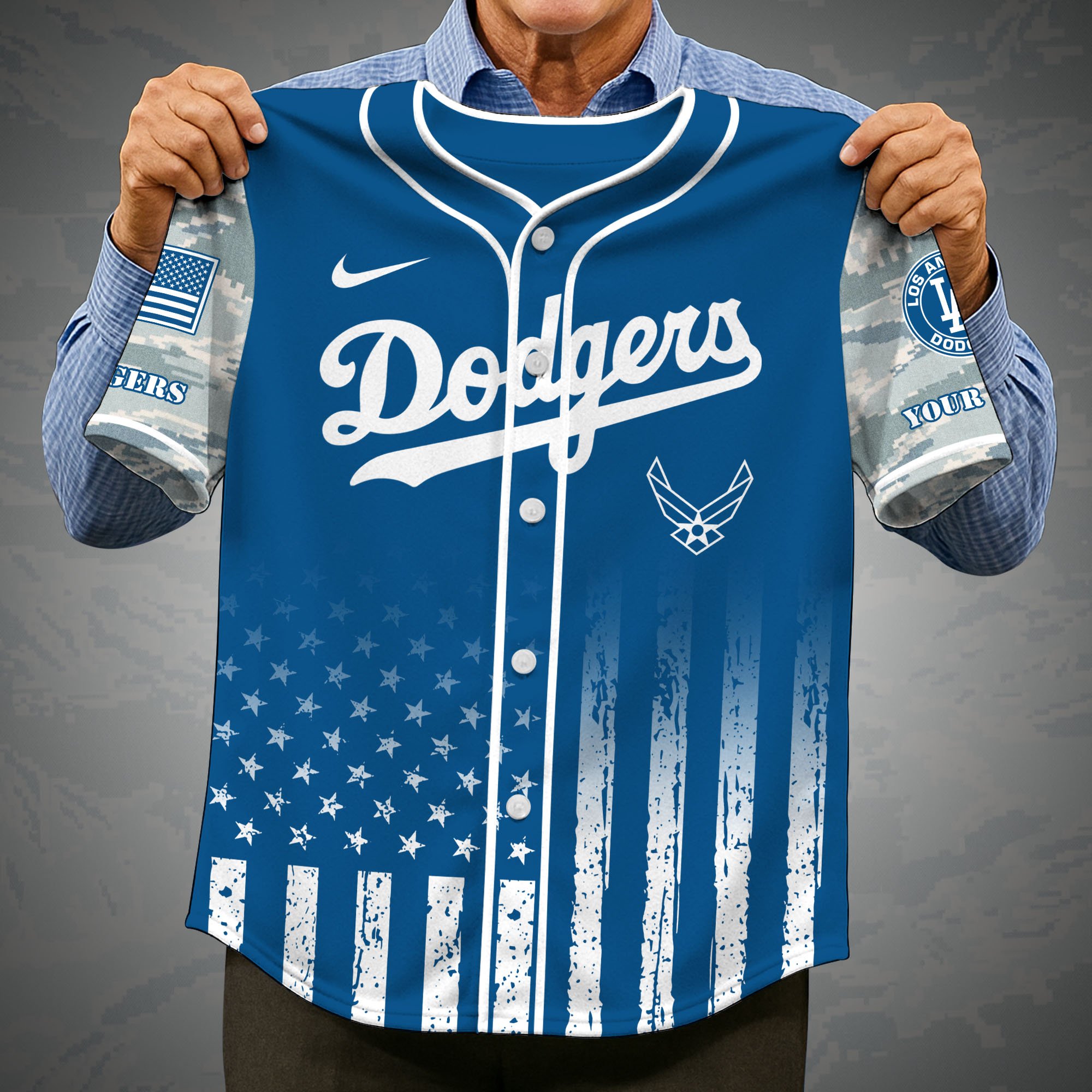 Alternative view of Los Angeles Dodgers Camouflage Baseball Shirt Custom Name, Sport Team Shirt, Sport Gifts ETRG-05082171