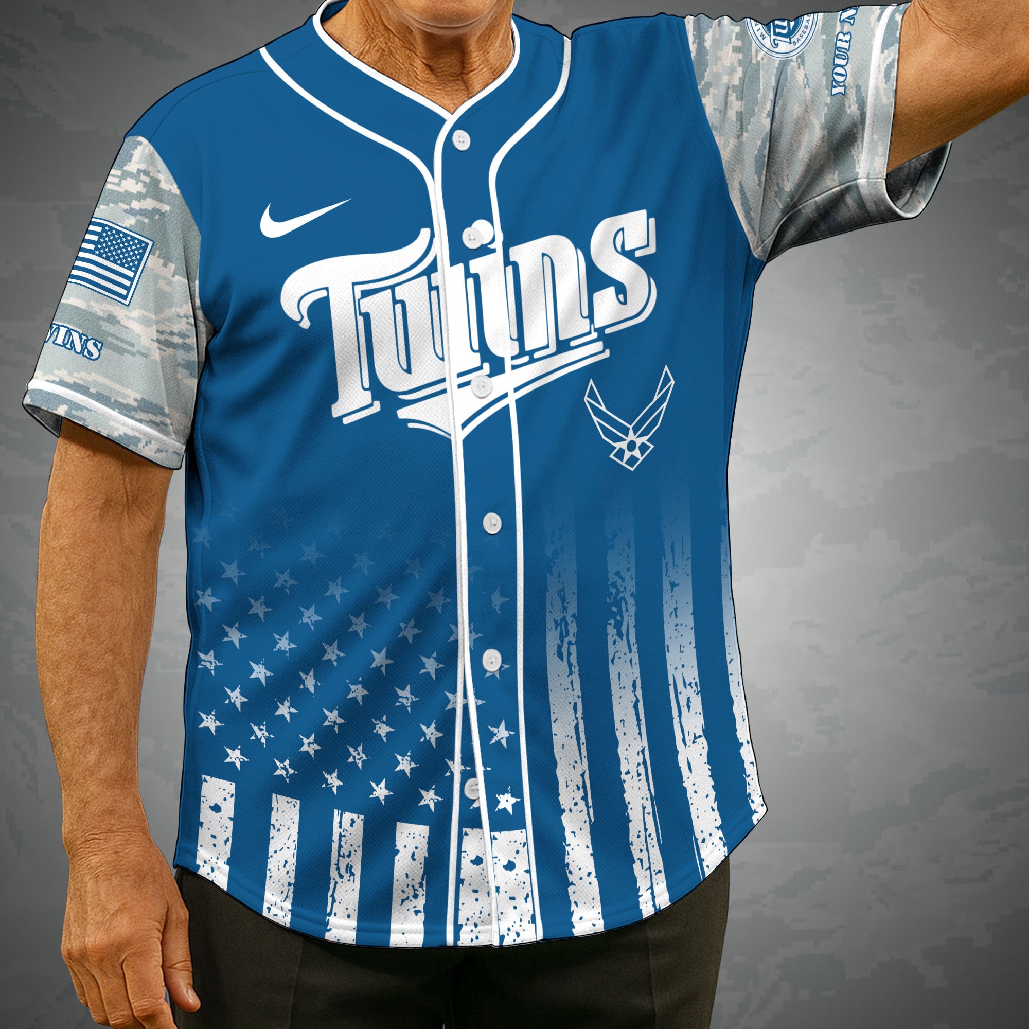 Minnesota Twins Camouflage Baseball Shirt Custom Name, Sport Team Shirt, Sport Gifts ETRG-05082171