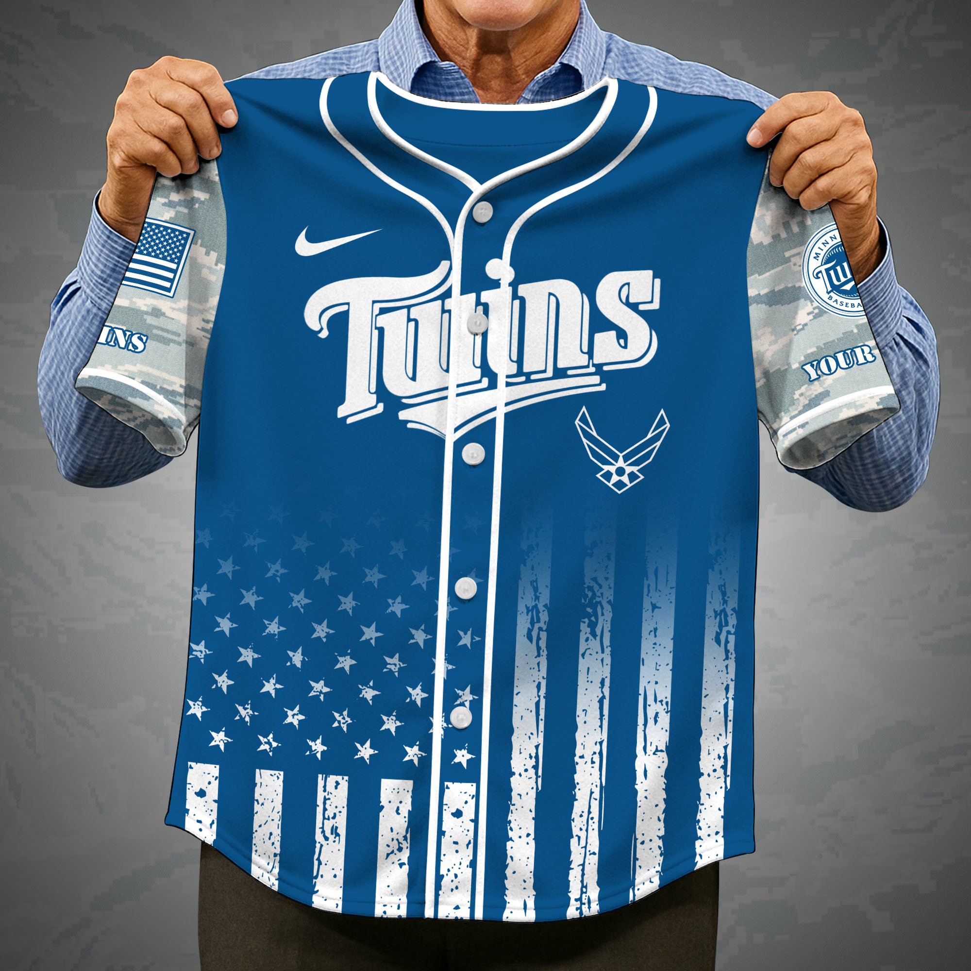 Alternative view of Minnesota Twins Camouflage Baseball Shirt Custom Name, Sport Team Shirt, Sport Gifts ETRG-05082171